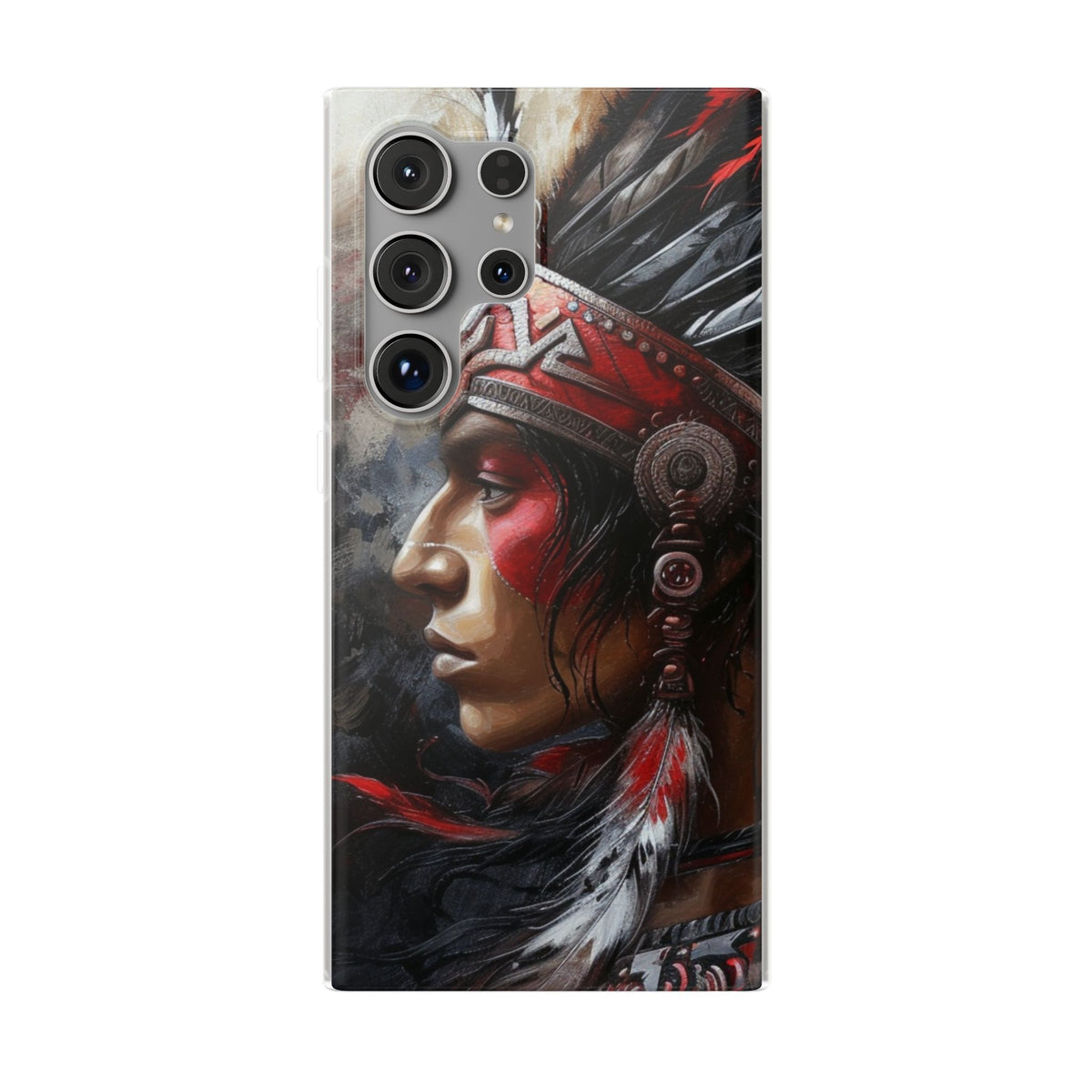 Aztec Silent Warrior – Flexi Phone Case (iPhone & Samsung • Clear TPU • Made in USA • Personalized Option)