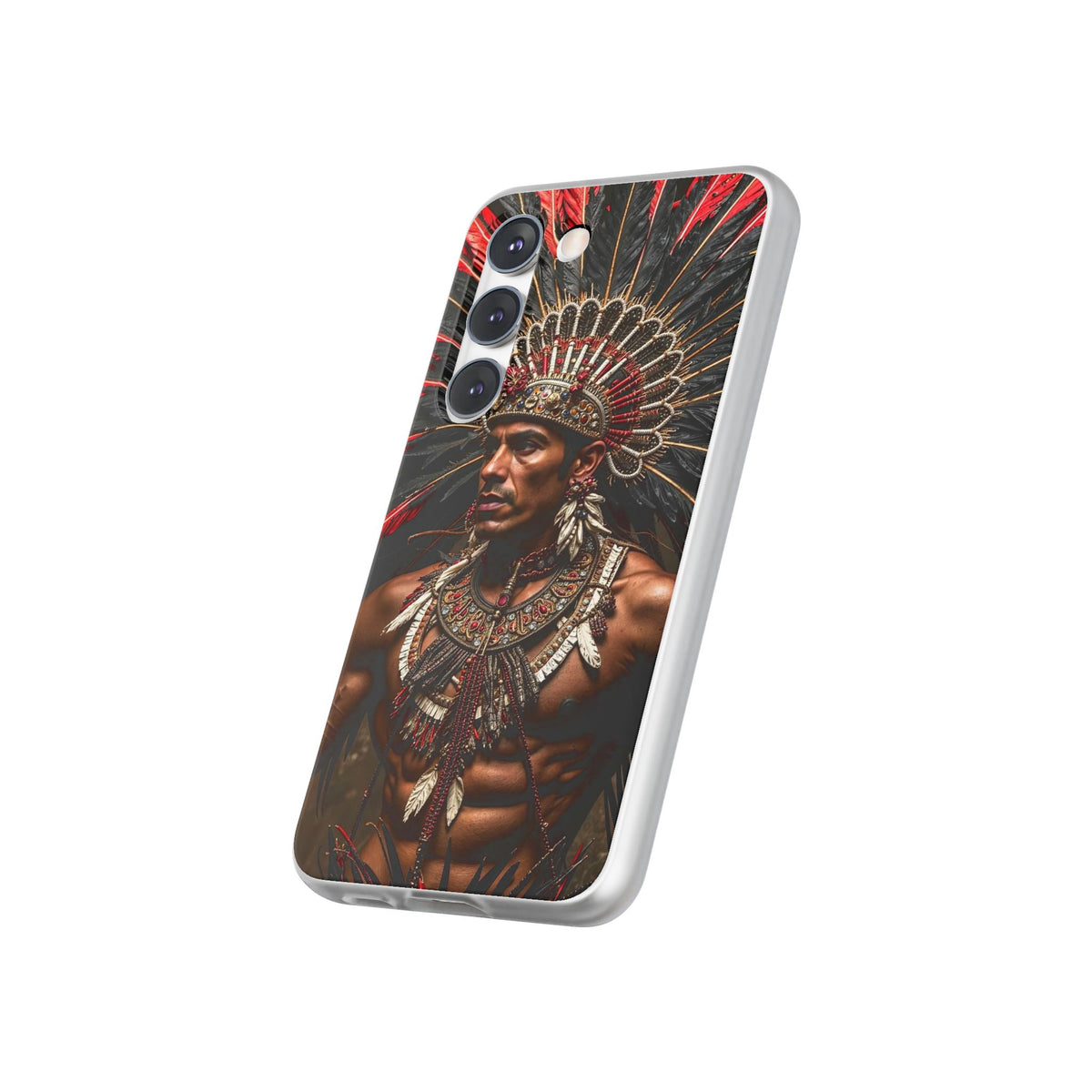 Aztec Sun Guardian – Flexi Phone Case (iPhone & Samsung • Clear TPU • Made in USA • Personalized Option)
