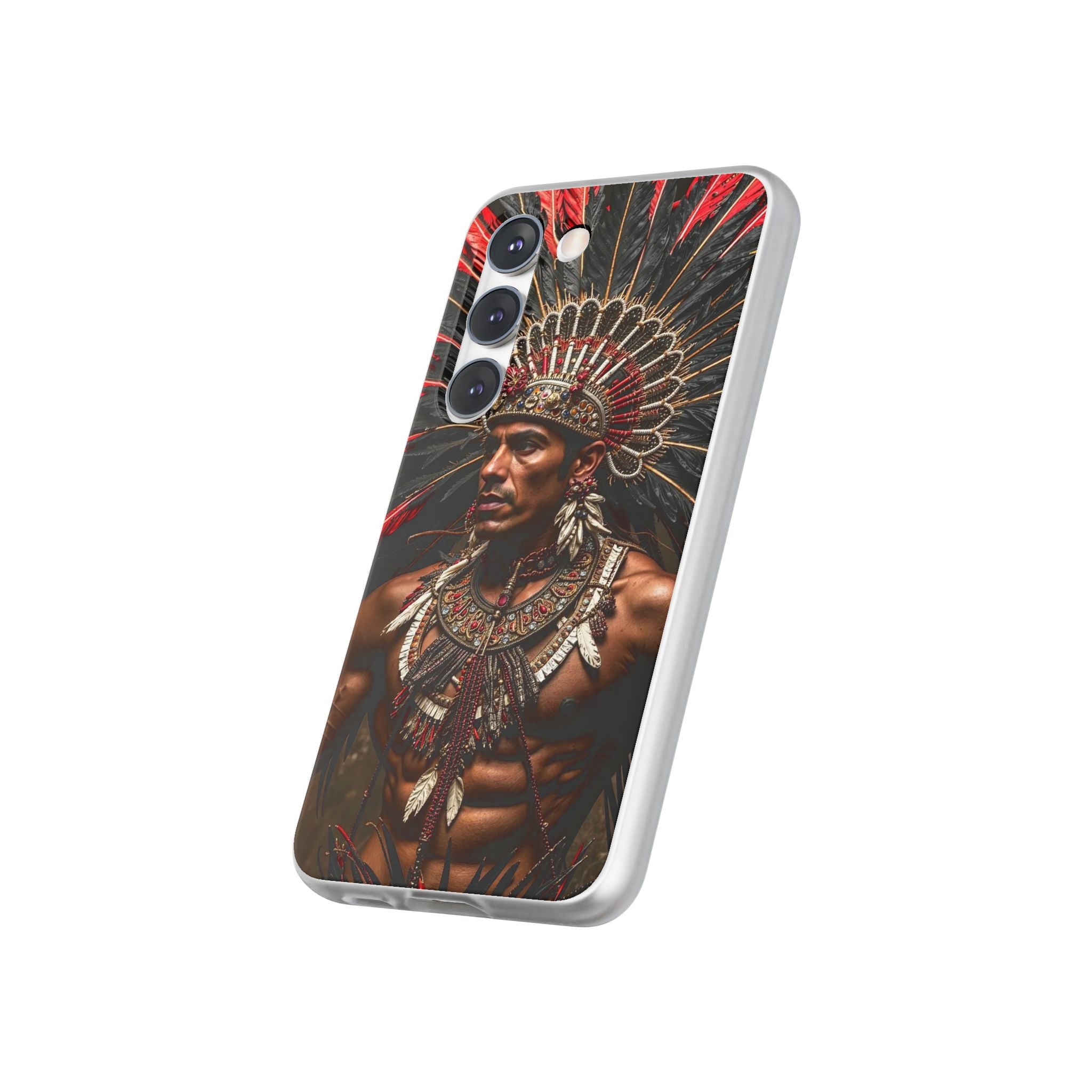 Aztec Sun Guardian – Flexi Phone Case (iPhone & Samsung • Clear TPU • Made in USA • Personalized Option)