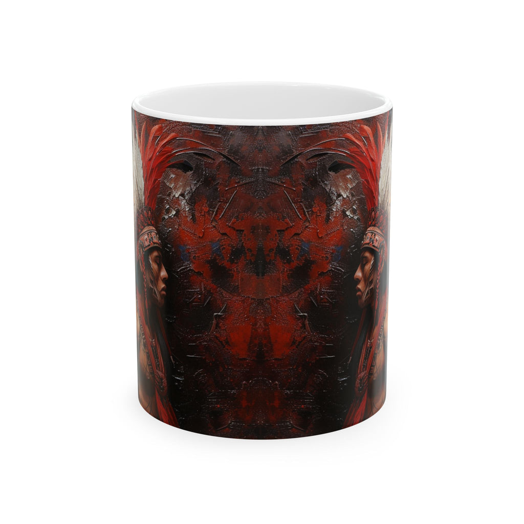 Aztec Noble Warrior – Ceramic Mug (11oz, 15oz • Dishwasher & Microwave Safe • Made in USA • Personalized Option)