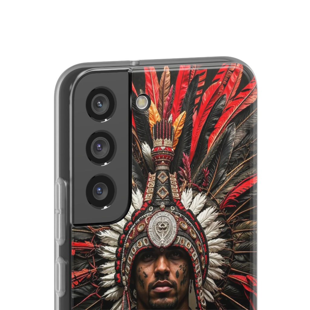 Aztec Warrior Eagle – Flexi Phone Case (iPhone & Samsung • Clear TPU • Made in USA • Personalized Option)