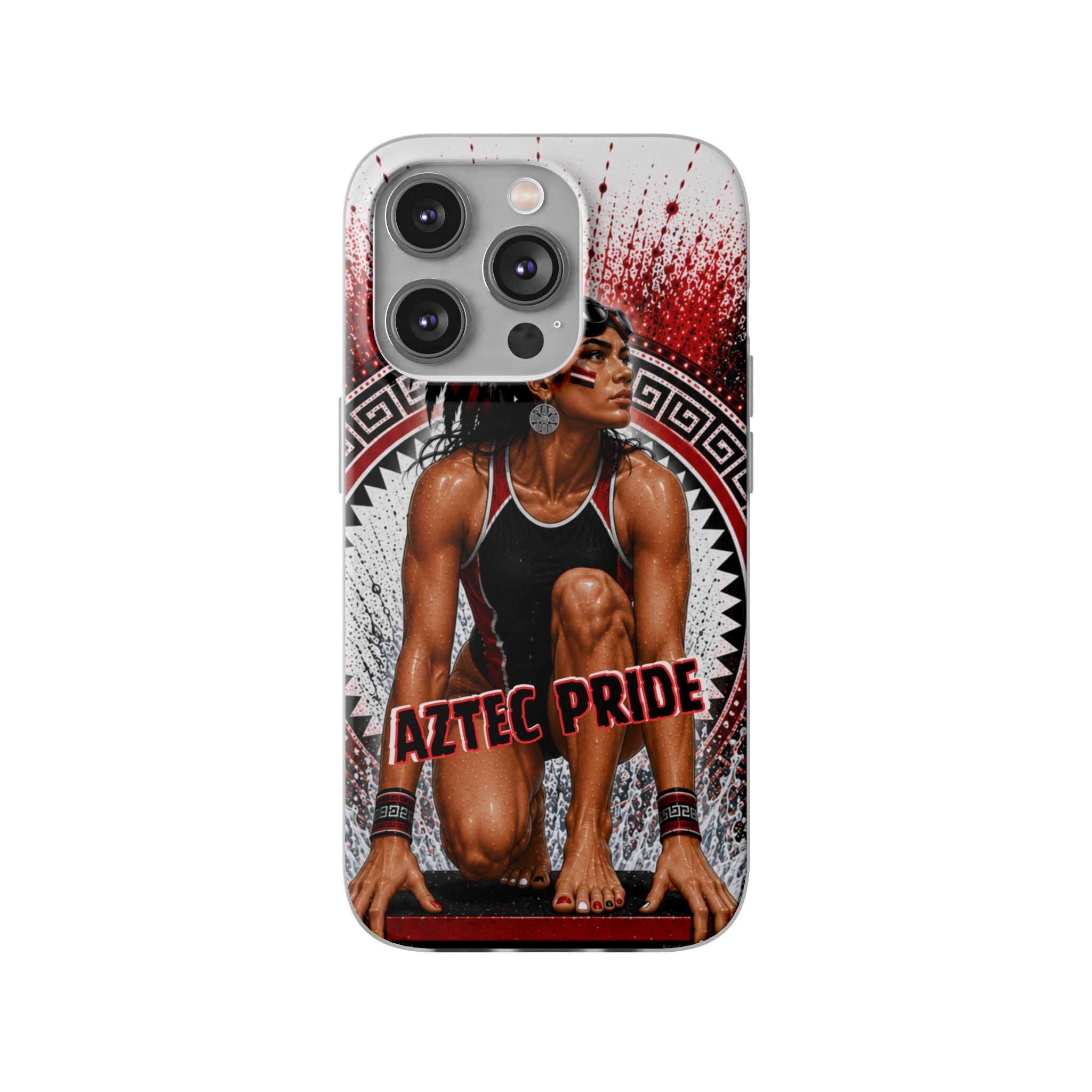 Aztec Swim & Dive Warrior – Flexi Phone Case (iPhone & Samsung • Clear TPU • Made & Shipped in the USA • 🚚 FREE USA Shipping • Personalized Option)