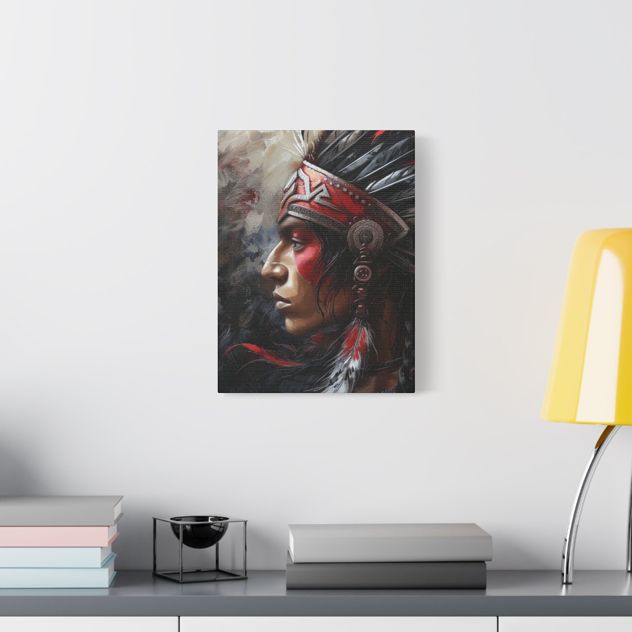 Aztec Silent Warrior – Bold Aztec Wall Art Canvas
