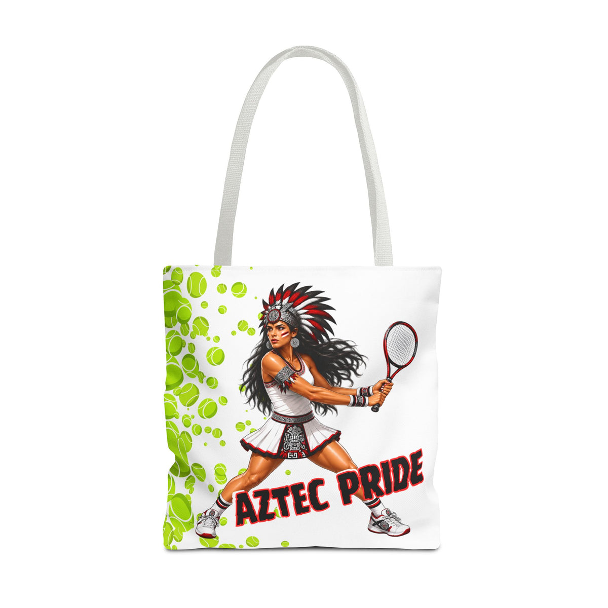 Aztec Tennis Female Warrior Tote Bag | Aztec-Inspired AI Art • Made & Shipped in the USA • 🚚 FREE USA Shipping • FREE Personalization