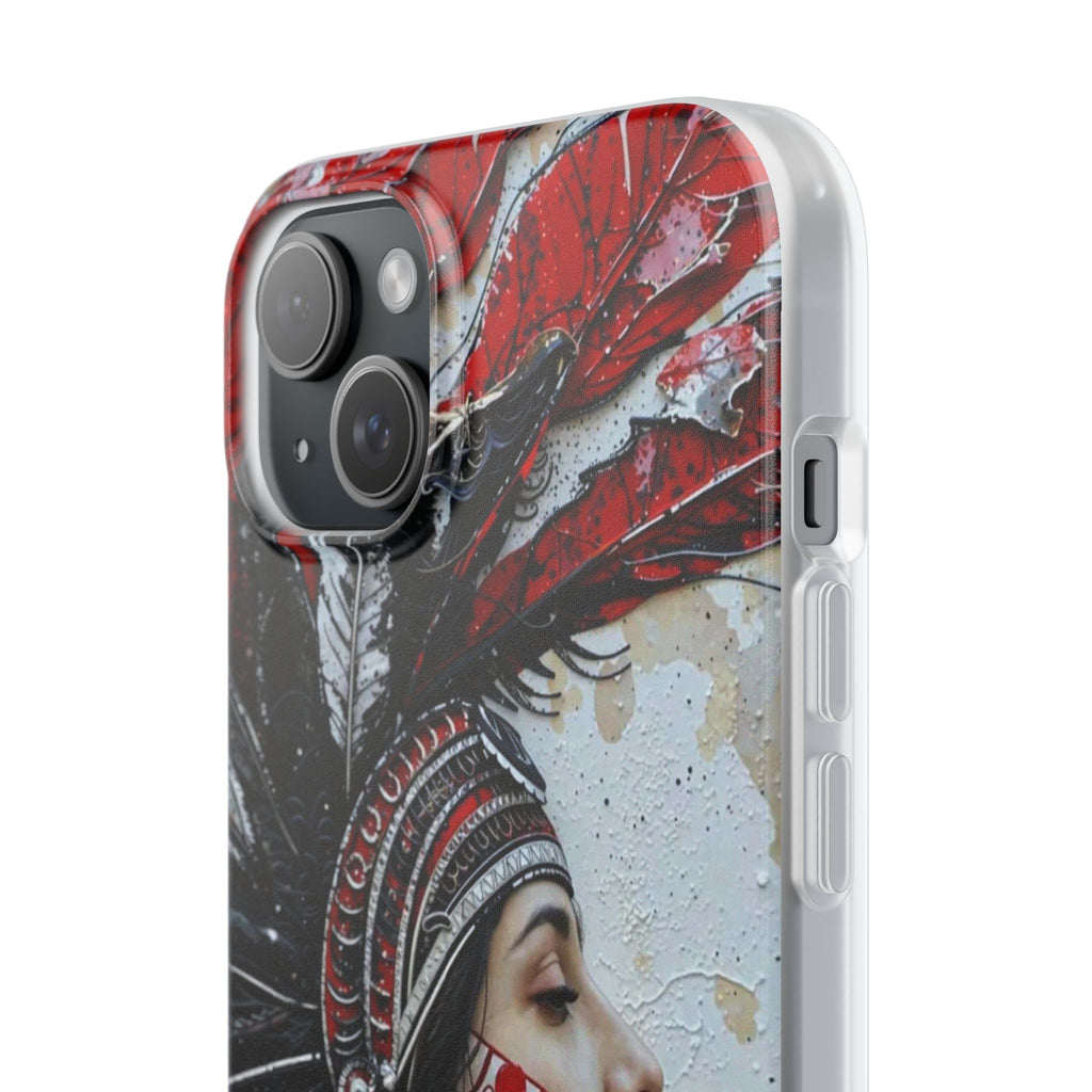 Aztec Silent Goddess – Flexi Phone Case (iPhone & Samsung • Clear TPU • Made in USA • Personalized Option)