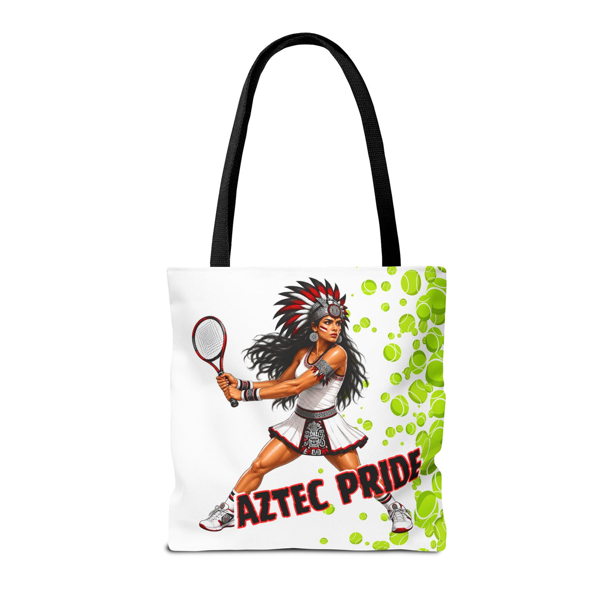 Aztec Tennis Female Warrior Tote Bag | Aztec-Inspired AI Art • Made & Shipped in the USA • 🚚 FREE USA Shipping • FREE Personalization