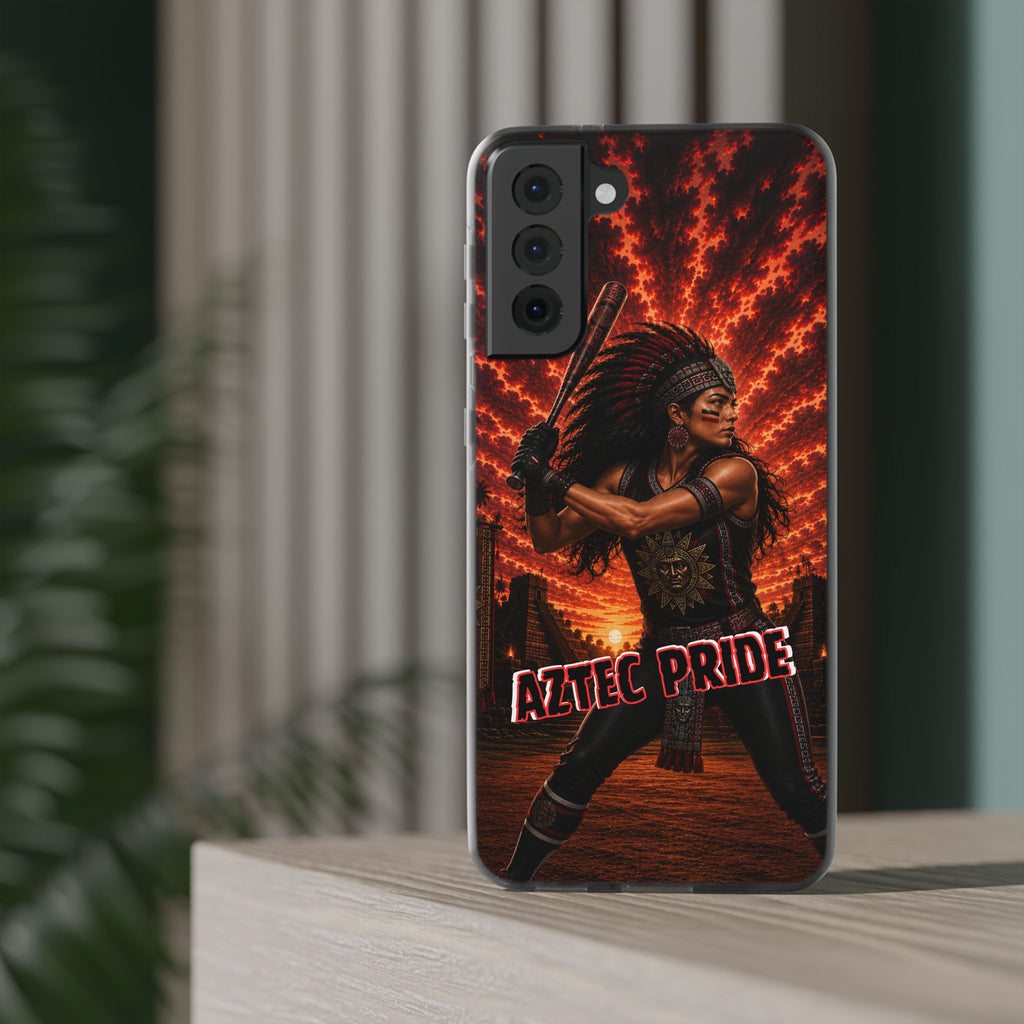 Aztec Softball Warrior – Flexi Phone Case (iPhone & Samsung • Clear TPU • Made & Shipped in the USA • 🚚 FREE USA Shipping • Personalized Option)