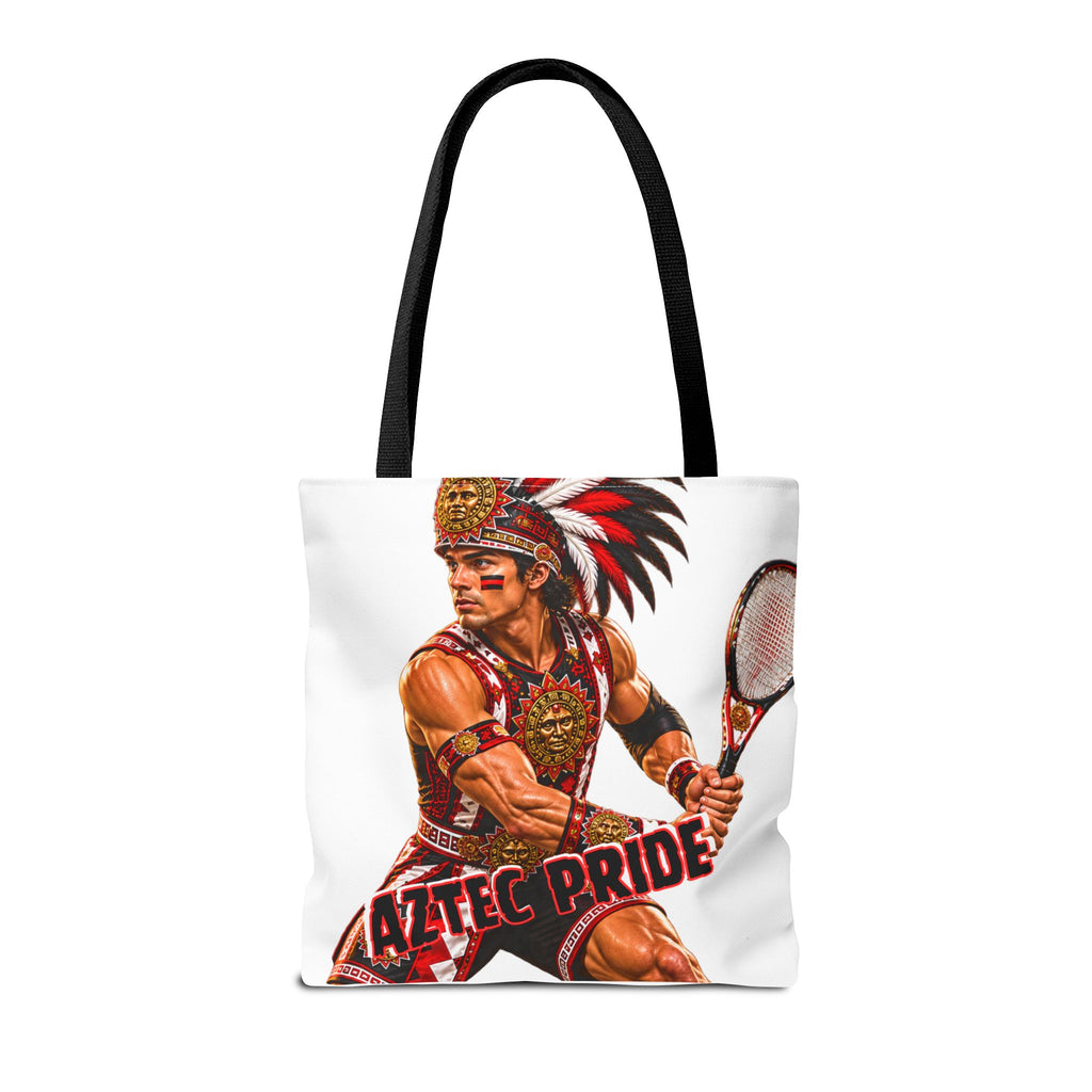 Aztec Tennis Male Warrior Tote Bag | Aztec-Inspired AI Art • Made & Shipped in the USA • 🚚 FREE USA Shipping • FREE Personalization