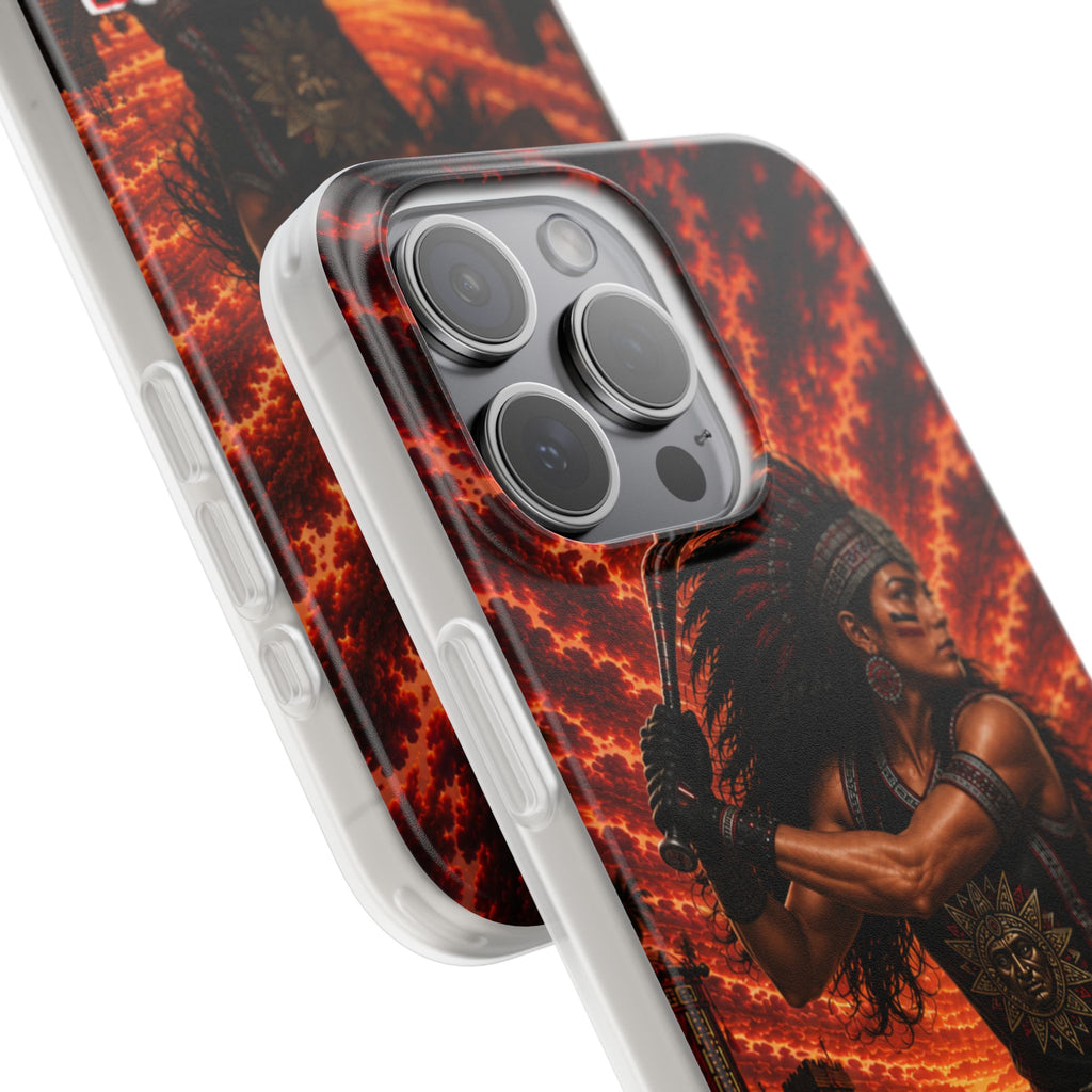 Aztec Softball Warrior – Flexi Phone Case (iPhone & Samsung • Clear TPU • Made & Shipped in the USA • 🚚 FREE USA Shipping • Personalized Option)