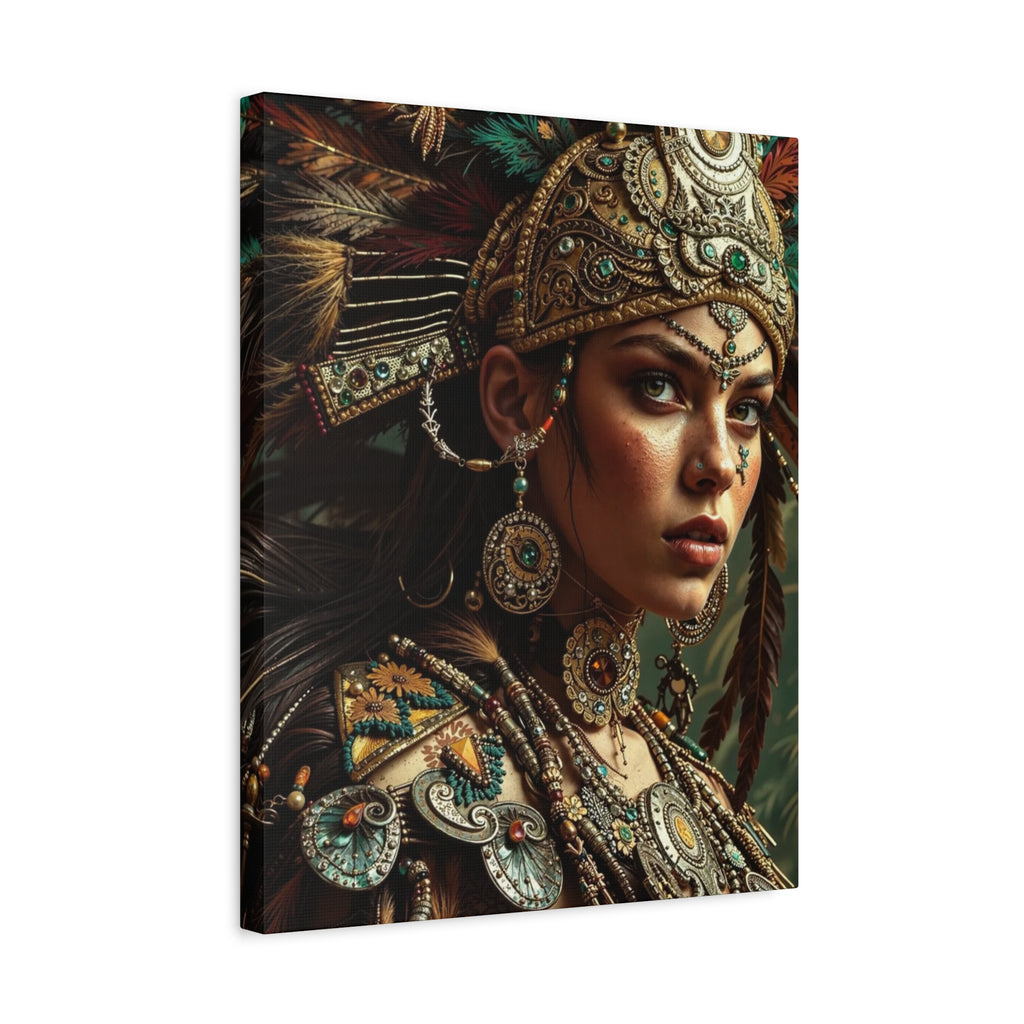 Aztec Warrior Goddess – Bold Aztec Wall Art Canvas