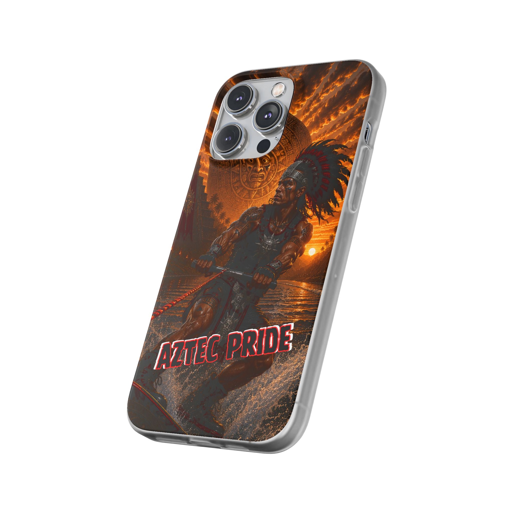 Aztec Wakeboard Male Warrior – Flexi Phone Case (iPhone & Samsung • Clear TPU • Made & Shipped in the USA • 🚚 FREE USA Shipping • Personalized Option)