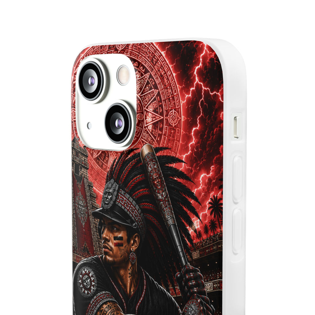 Aztec Baseball Warrior – Flexi Phone Case (iPhone & Samsung • Clear TPU • Made & Shipped in the USA • 🚚 FREE USA Shipping • Personalized Option)