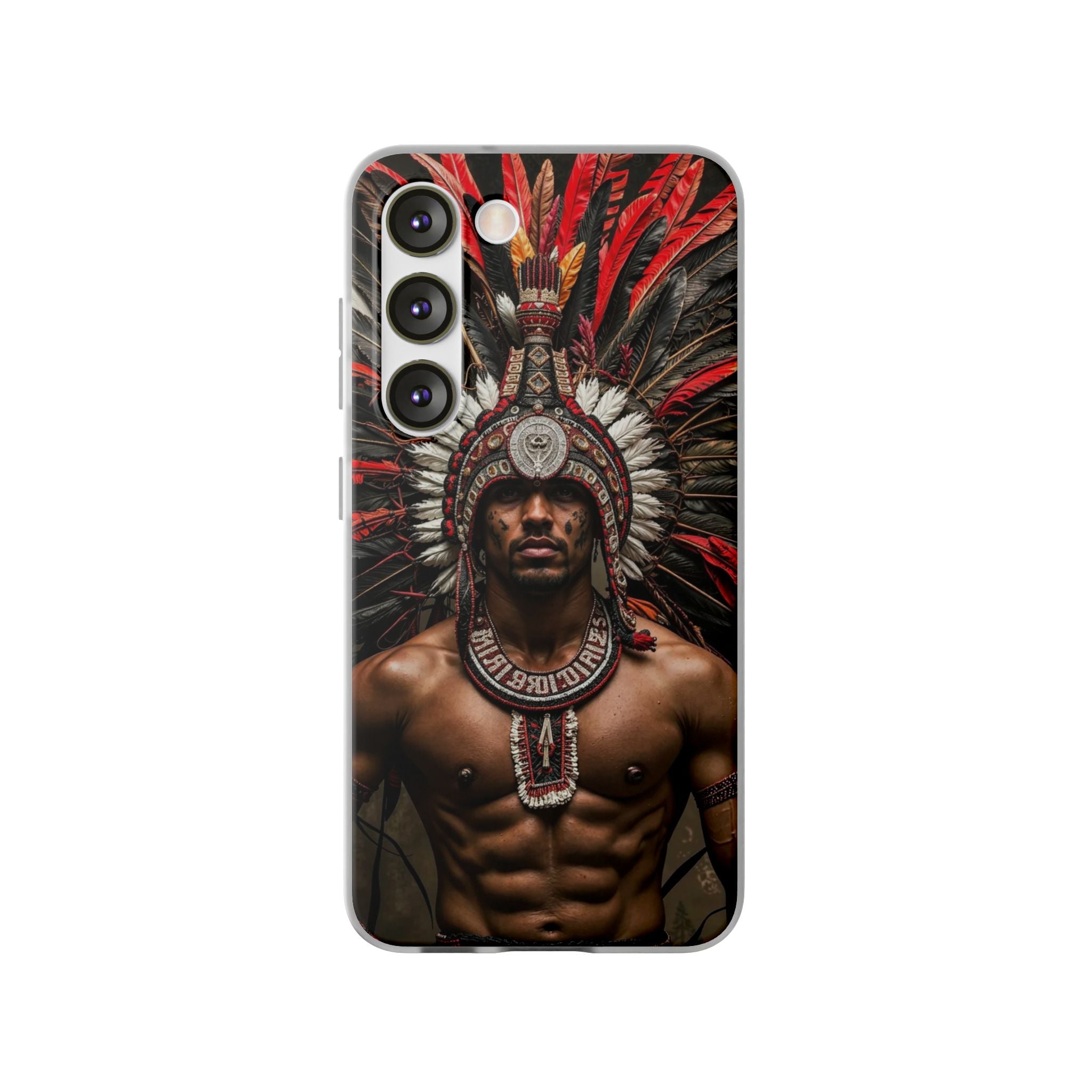 Aztec Warrior Eagle – Flexi Phone Case (iPhone & Samsung • Clear TPU • Made in USA • Personalized Option)