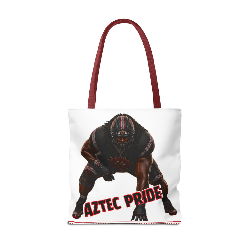 Aztec Football O-Line Warrior Tote Bag | Aztec-Inspired AI Art • Made & Shipped in the USA • 🚚 FREE USA Shipping • FREE Personalization