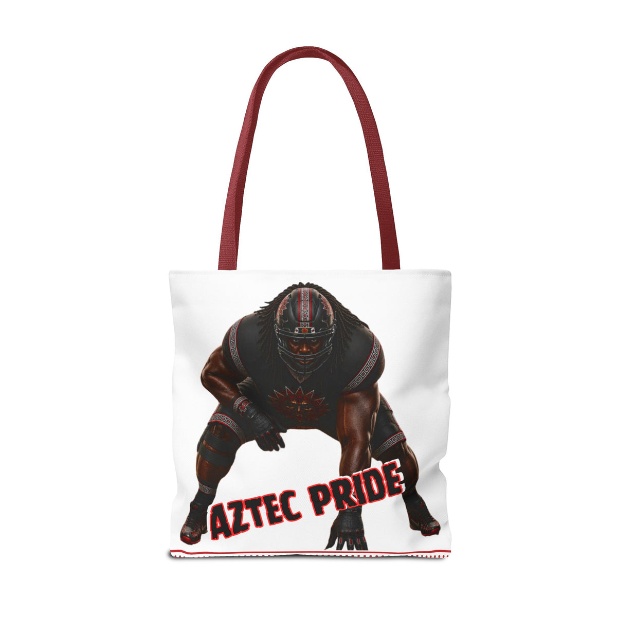Aztec Football O-Line Warrior Tote Bag | Aztec-Inspired AI Art • Made & Shipped in the USA • 🚚 FREE USA Shipping • FREE Personalization