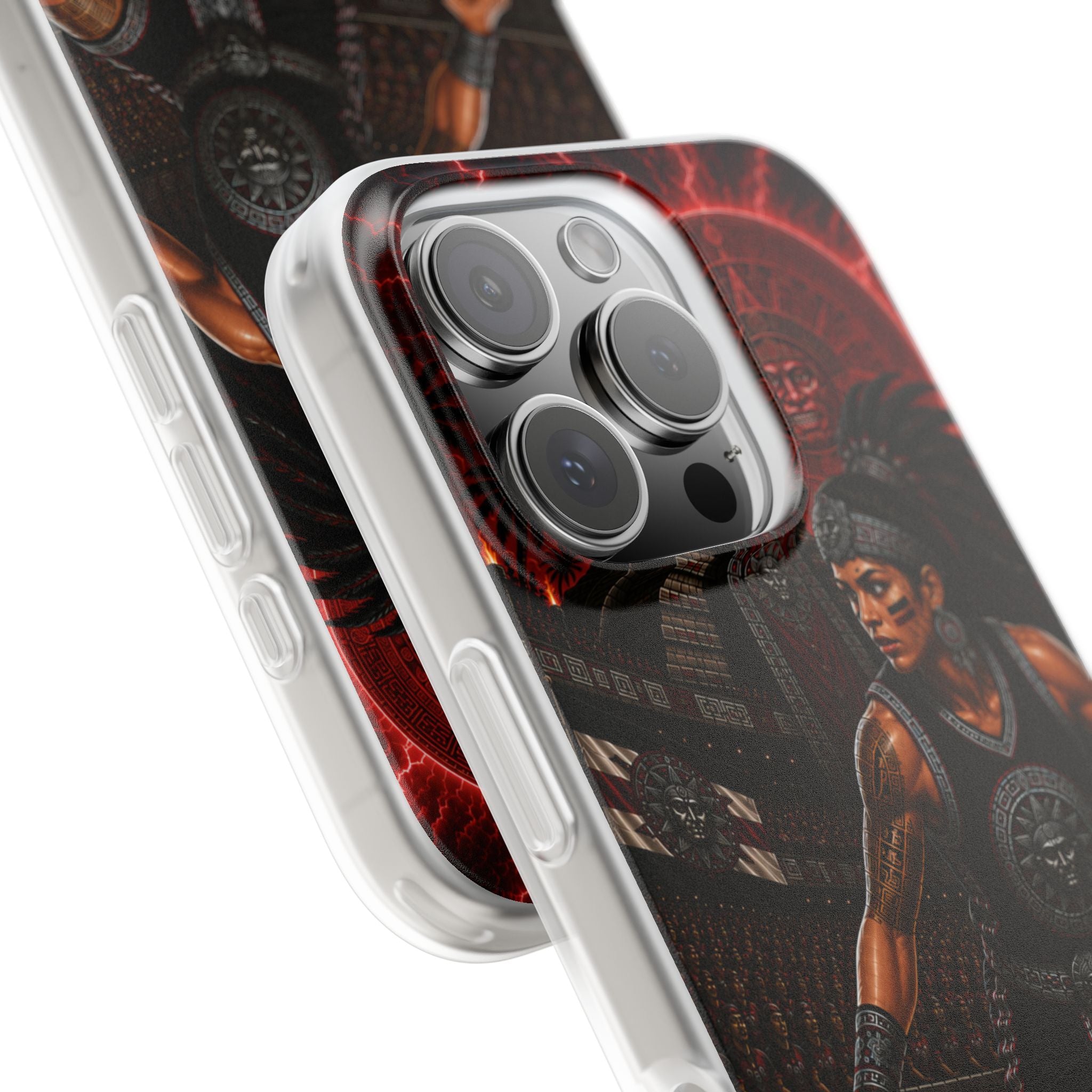 Aztec Basketball Female Warrior – Flexi Phone Case (iPhone & Samsung • Clear TPU • Made & Shipped in the USA • 🚚 FREE USA Shipping • Personalized Option)