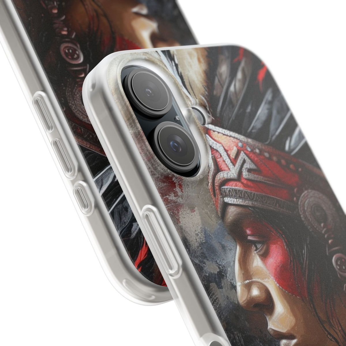 Aztec Silent Warrior – Flexi Phone Case (iPhone & Samsung • Clear TPU • Made in USA • Personalized Option)