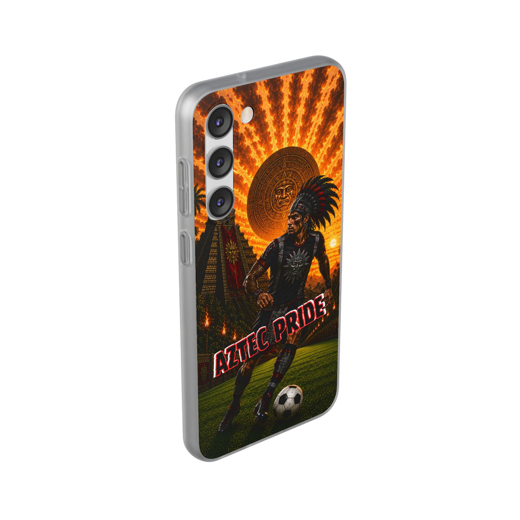 Aztec Soccer Male Warrior – Flexi Phone Case (iPhone & Samsung • Clear TPU • Made & Shipped in the USA • 🚚 FREE USA Shipping • Personalized Option)