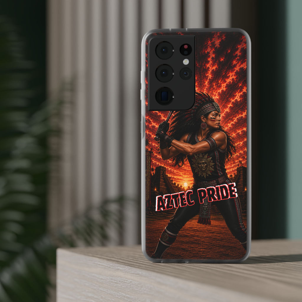 Aztec Softball Warrior – Flexi Phone Case (iPhone & Samsung • Clear TPU • Made & Shipped in the USA • 🚚 FREE USA Shipping • Personalized Option)