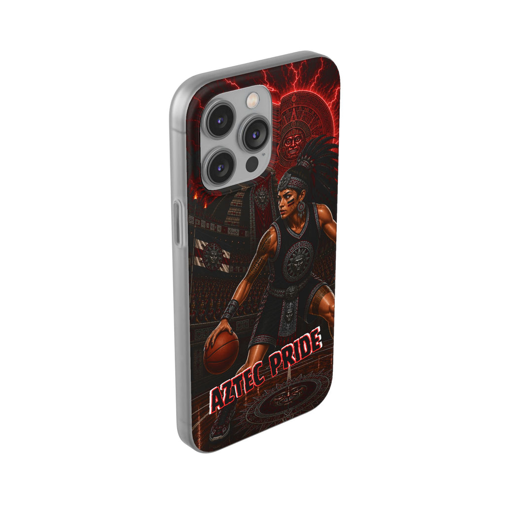 Aztec Basketball Female Warrior – Flexi Phone Case (iPhone & Samsung • Clear TPU • Made & Shipped in the USA • 🚚 FREE USA Shipping • Personalized Option)