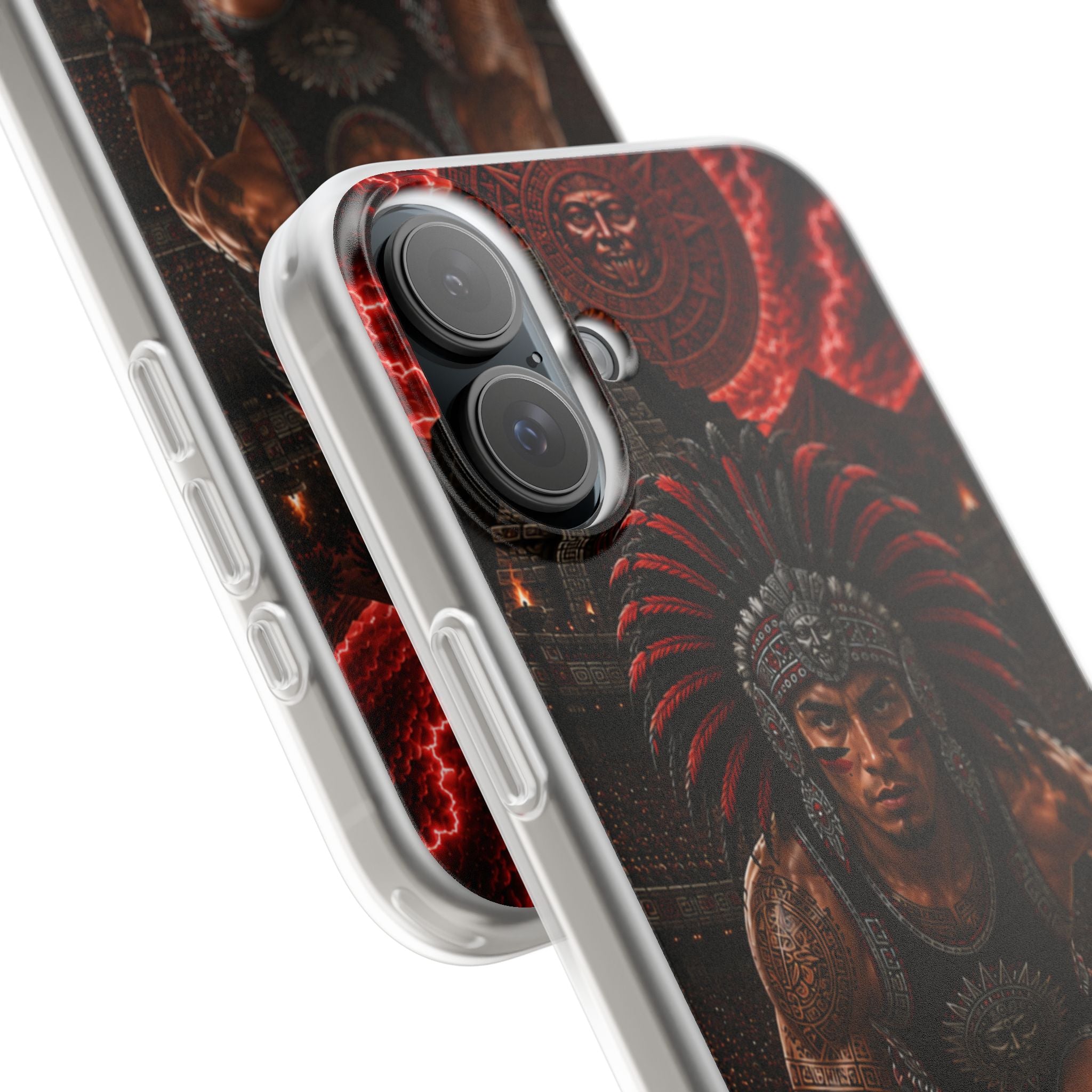 Aztec Track & Field Male Warrior – Flexi Phone Case (iPhone & Samsung • Clear TPU • Made & Shipped in the USA • 🚚 FREE USA Shipping • Personalized Option)