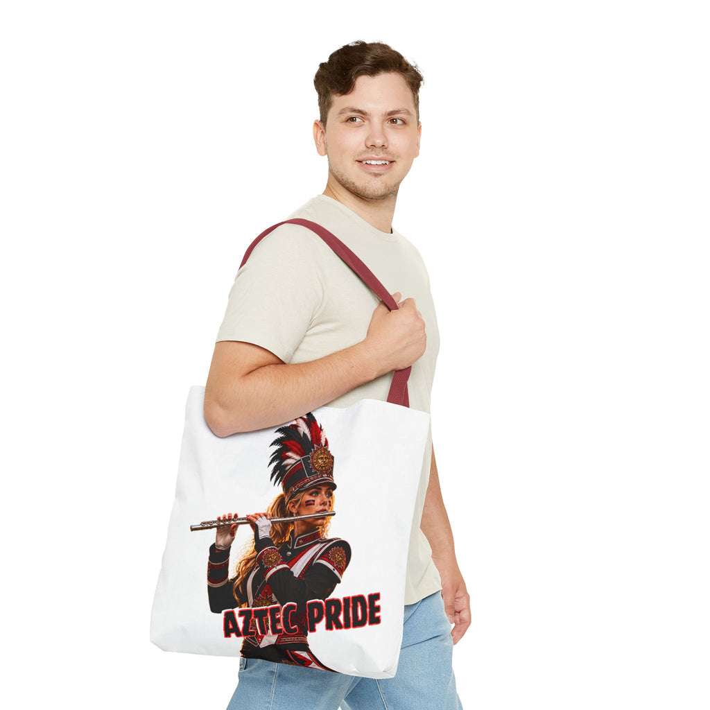 Aztec Band Warrior Tote Bag | Aztec-Inspired AI Art • Made & Shipped in the USA • 🚚 FREE USA Shipping • FREE Personalization