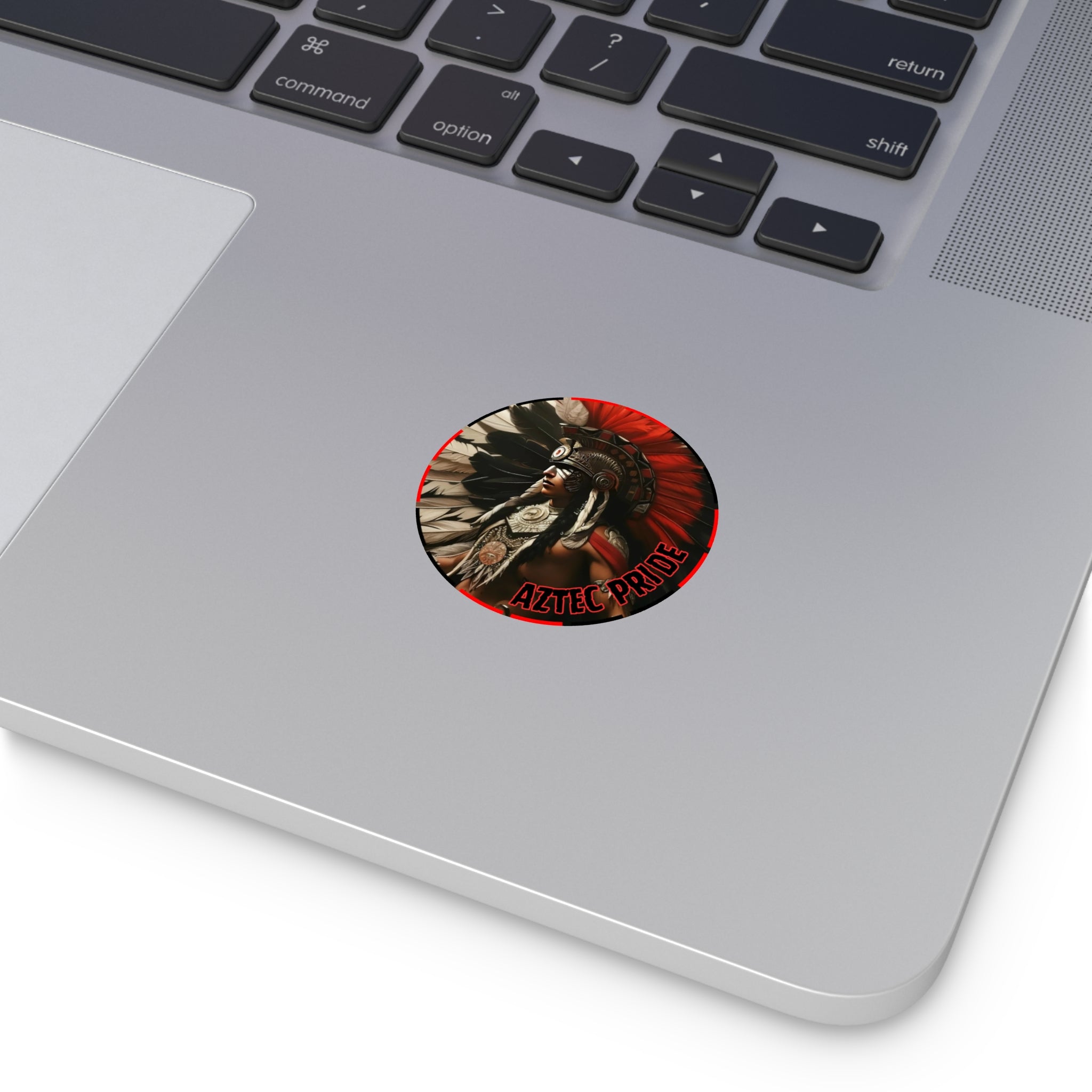 Aztec Fierce Warrior Round Vinyl Sticker – Waterproof Matte Decal (2”–6”)