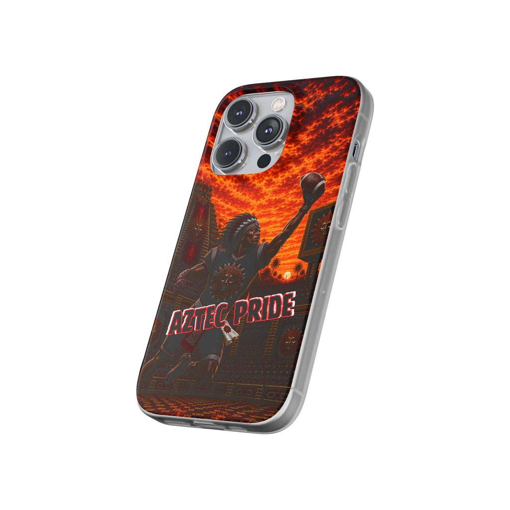 Aztec Football Warrior – Flexi Phone Case (iPhone & Samsung • Clear TPU • Made & Shipped in the USA • 🚚 FREE USA Shipping • Personalized Option)