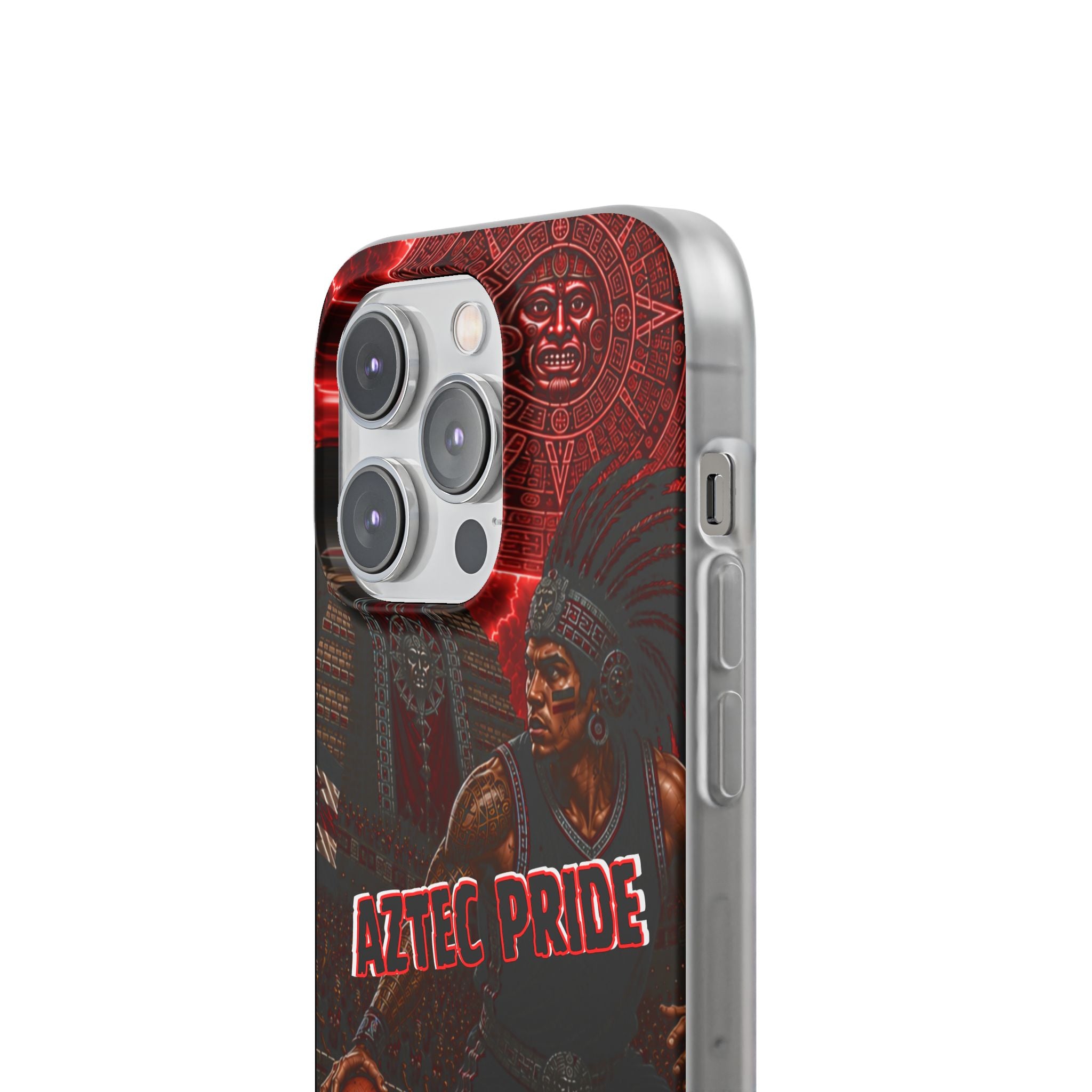 Aztec Basketall Warrior – Flexi Phone Case (iPhone & Samsung • Clear TPU • Made & Shipped in the USA • 🚚 FREE USA Shipping • Personalized Option)