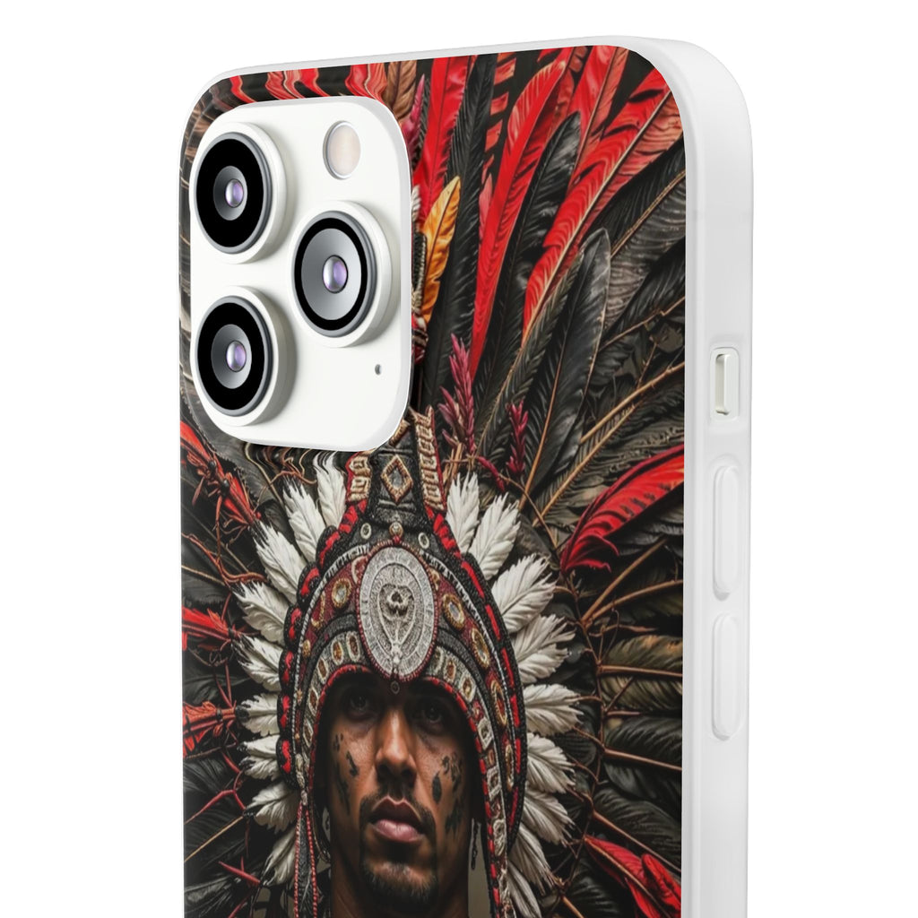 Aztec Warrior Eagle – Flexi Phone Case (iPhone & Samsung • Clear TPU • Made in USA • Personalized Option)