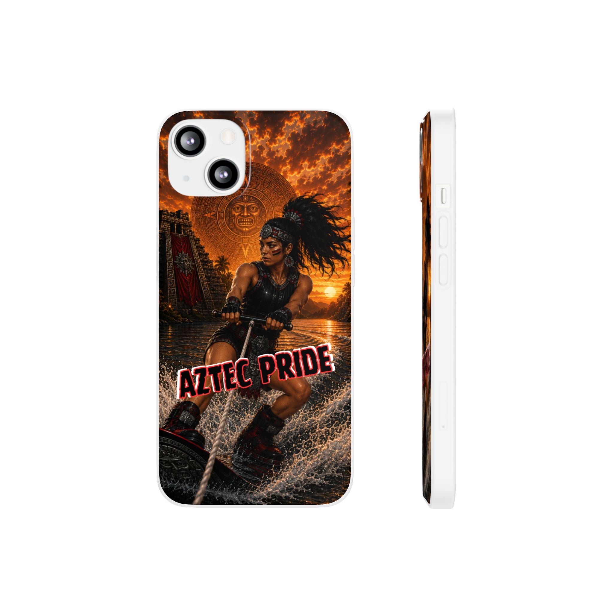 Aztec Wakeboard Female Warrior – Flexi Phone Case (iPhone & Samsung • Clear TPU • Made & Shipped in the USA • 🚚 FREE USA Shipping • Personalized Option)