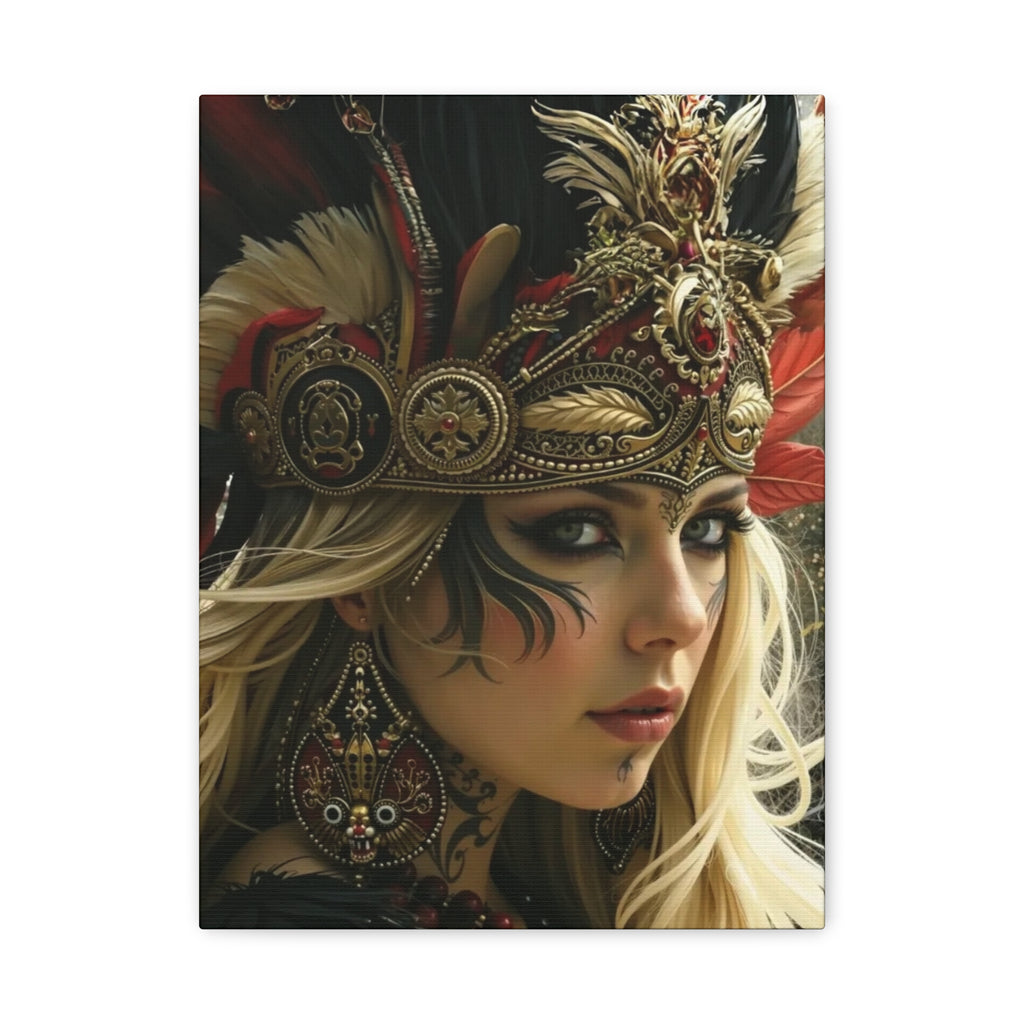 Aztec Fireheart Queen – Bold Aztec Wall Art Canvas