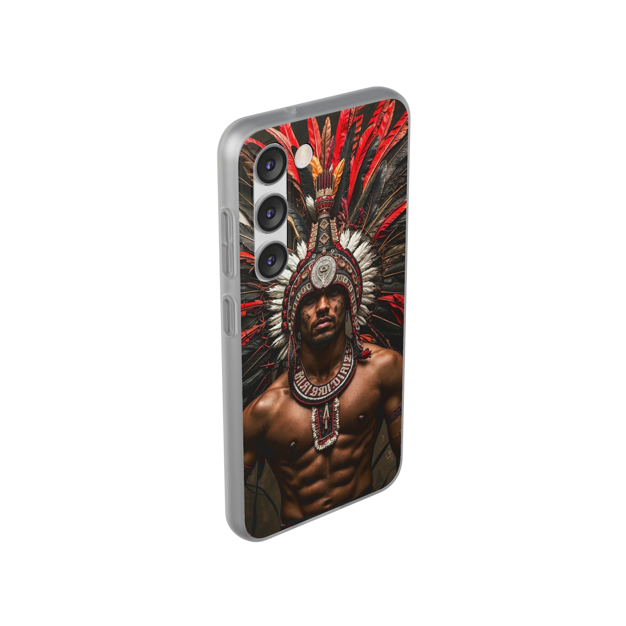 Aztec Warrior Eagle – Flexi Phone Case (iPhone & Samsung • Clear TPU • Made in USA • Personalized Option)