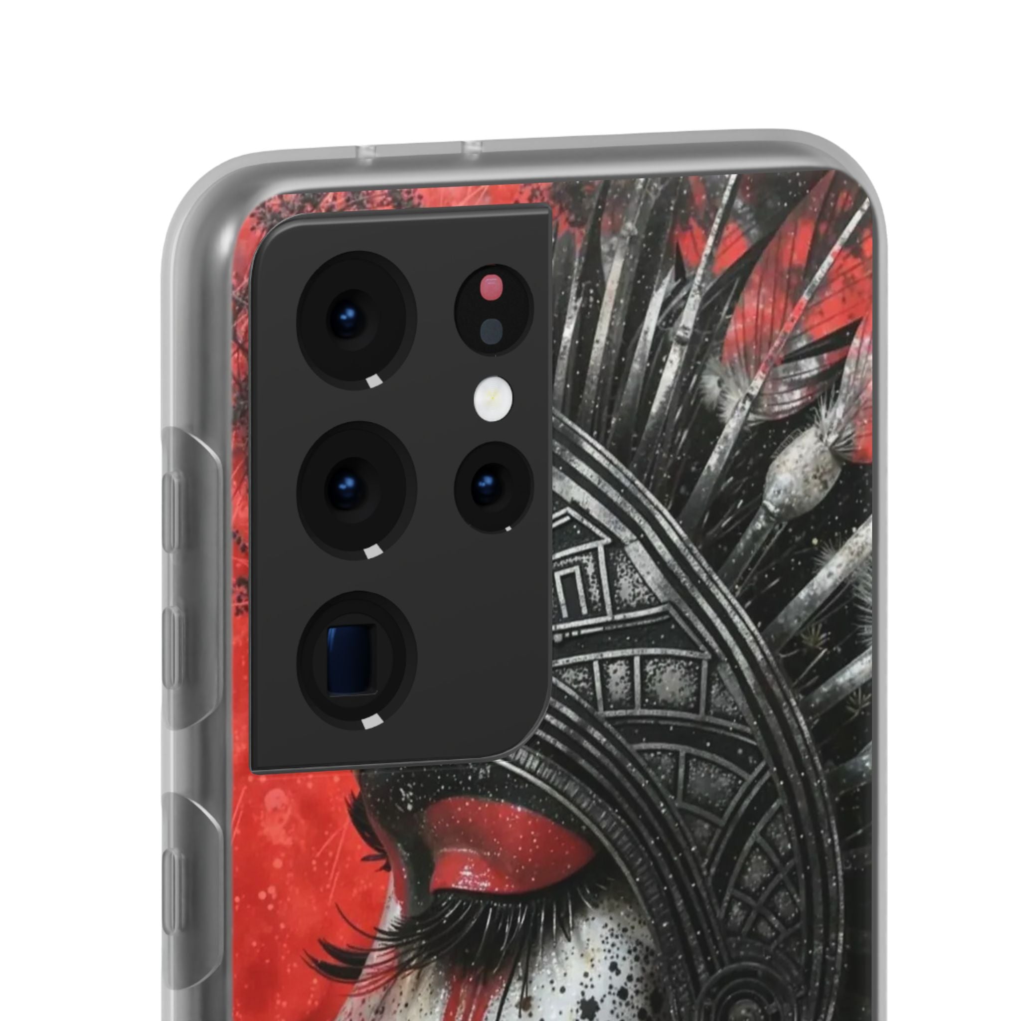 Aztec Fearless Goddess – Flexi Phone Case (iPhone & Samsung • Clear TPU • Made in USA • Personalized Option)