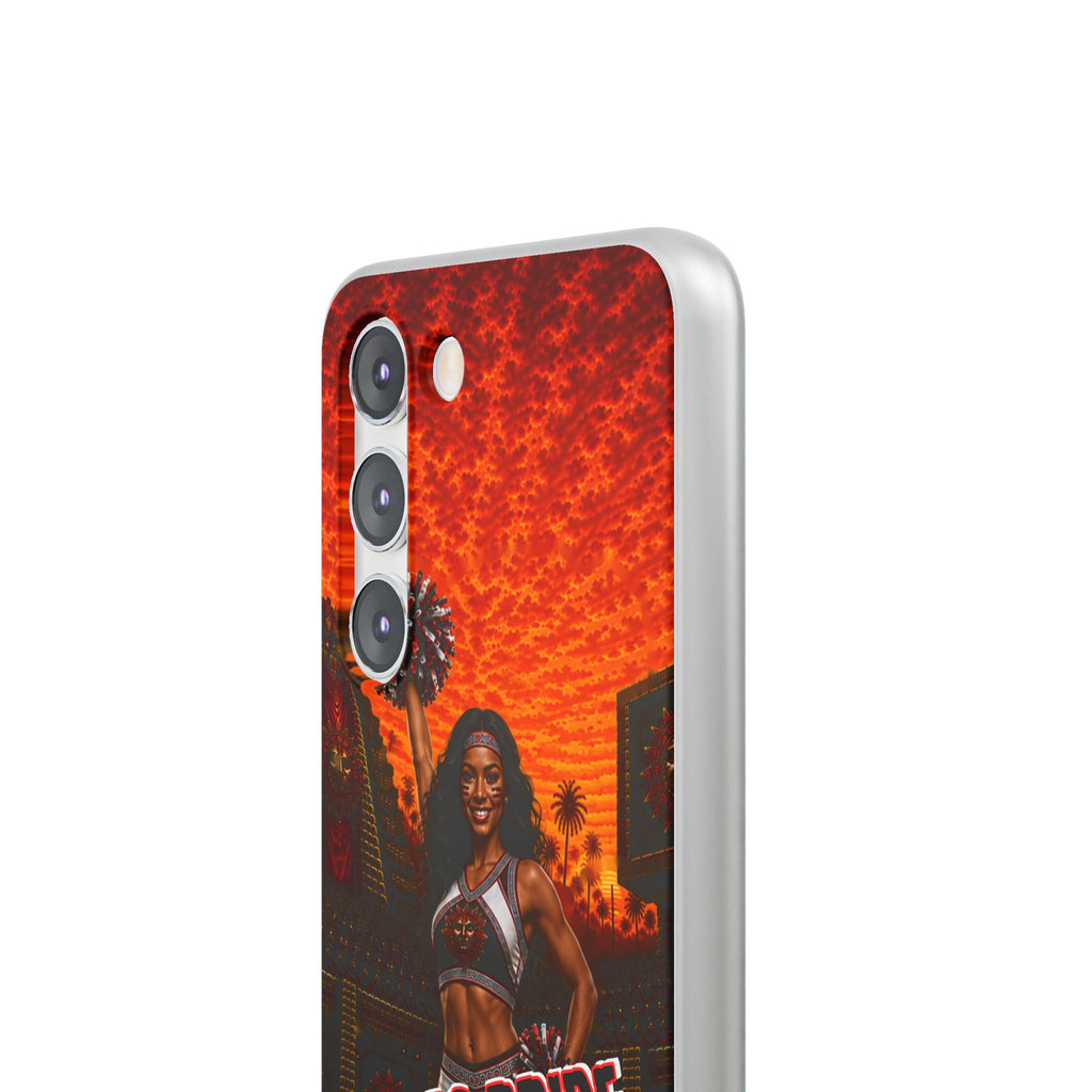 Aztec Cheerleader Warrior – Flexi Phone Case (iPhone & Samsung • Clear TPU • Made & Shipped in the USA • 🚚 FREE USA Shipping • Personalized Option)