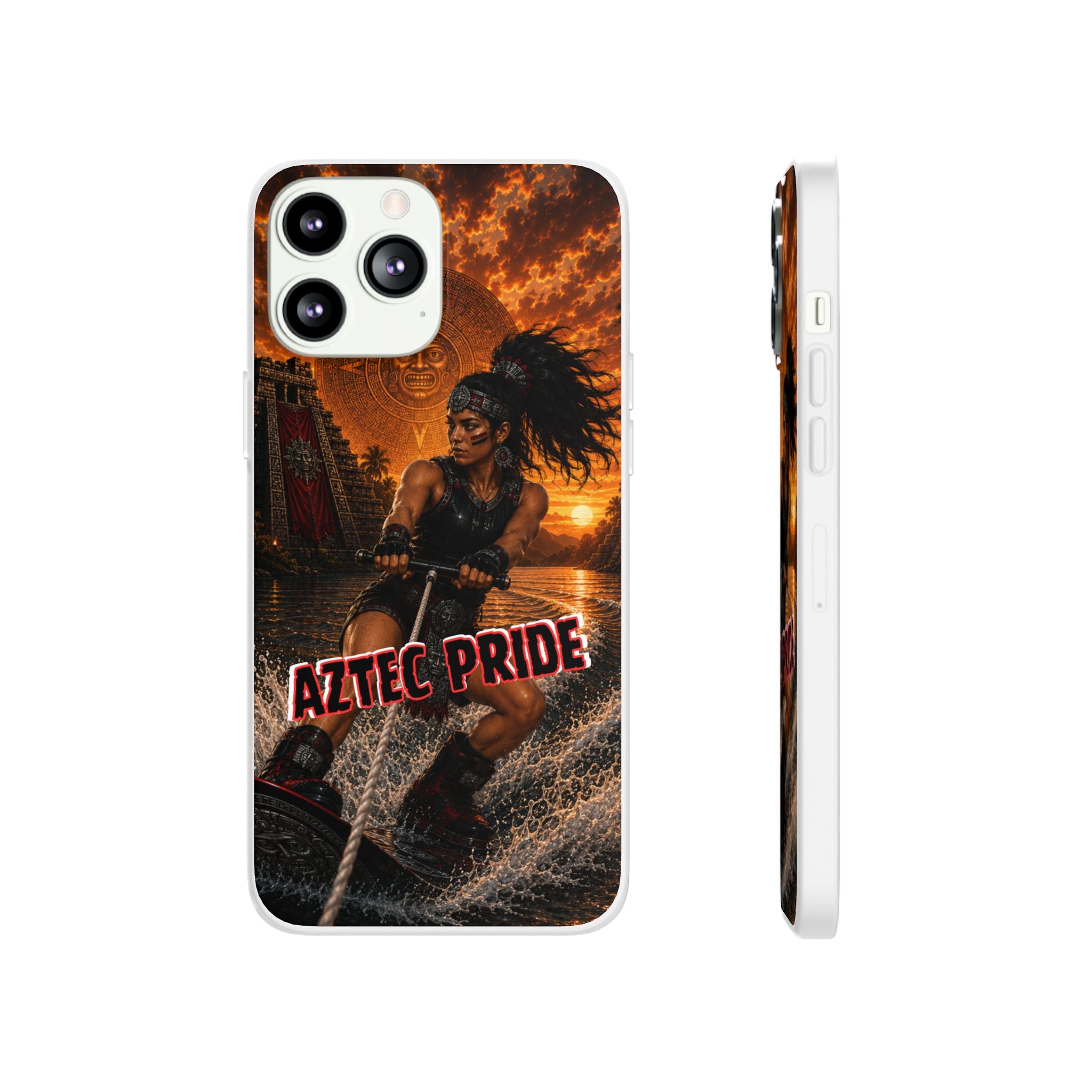Aztec Wakeboard Female Warrior – Flexi Phone Case (iPhone & Samsung • Clear TPU • Made & Shipped in the USA • 🚚 FREE USA Shipping • Personalized Option)