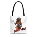 Aztec Lacrosse Female Warrior Tote Bag | Aztec-Inspired AI Art • Made & Shipped in the USA • 🚚 FREE USA Shipping • FREE Personalization
