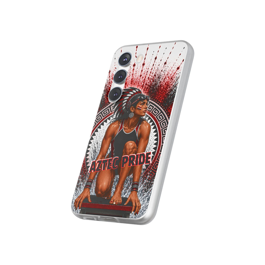 Aztec Swim & Dive Warrior – Flexi Phone Case (iPhone & Samsung • Clear TPU • Made & Shipped in the USA • 🚚 FREE USA Shipping • Personalized Option)