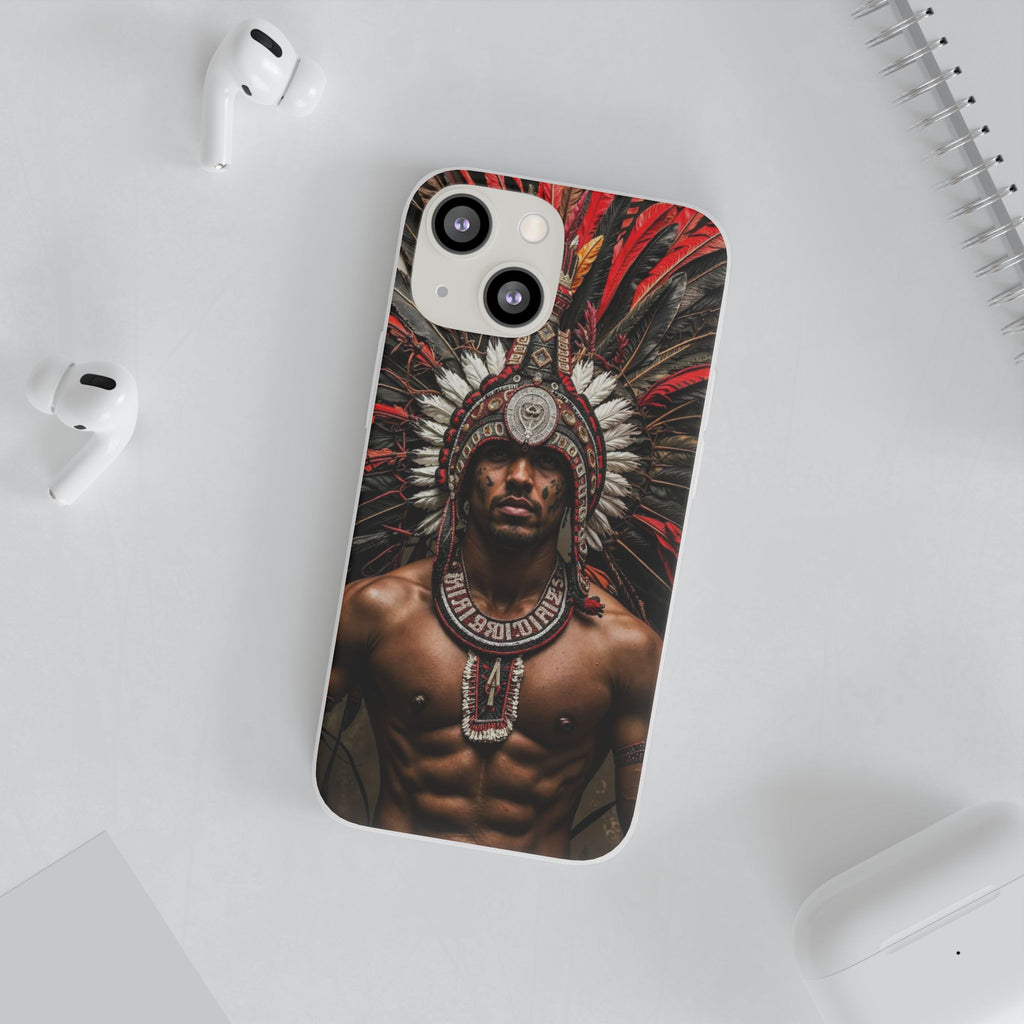 Aztec Warrior Eagle – Flexi Phone Case (iPhone & Samsung • Clear TPU • Made in USA • Personalized Option)