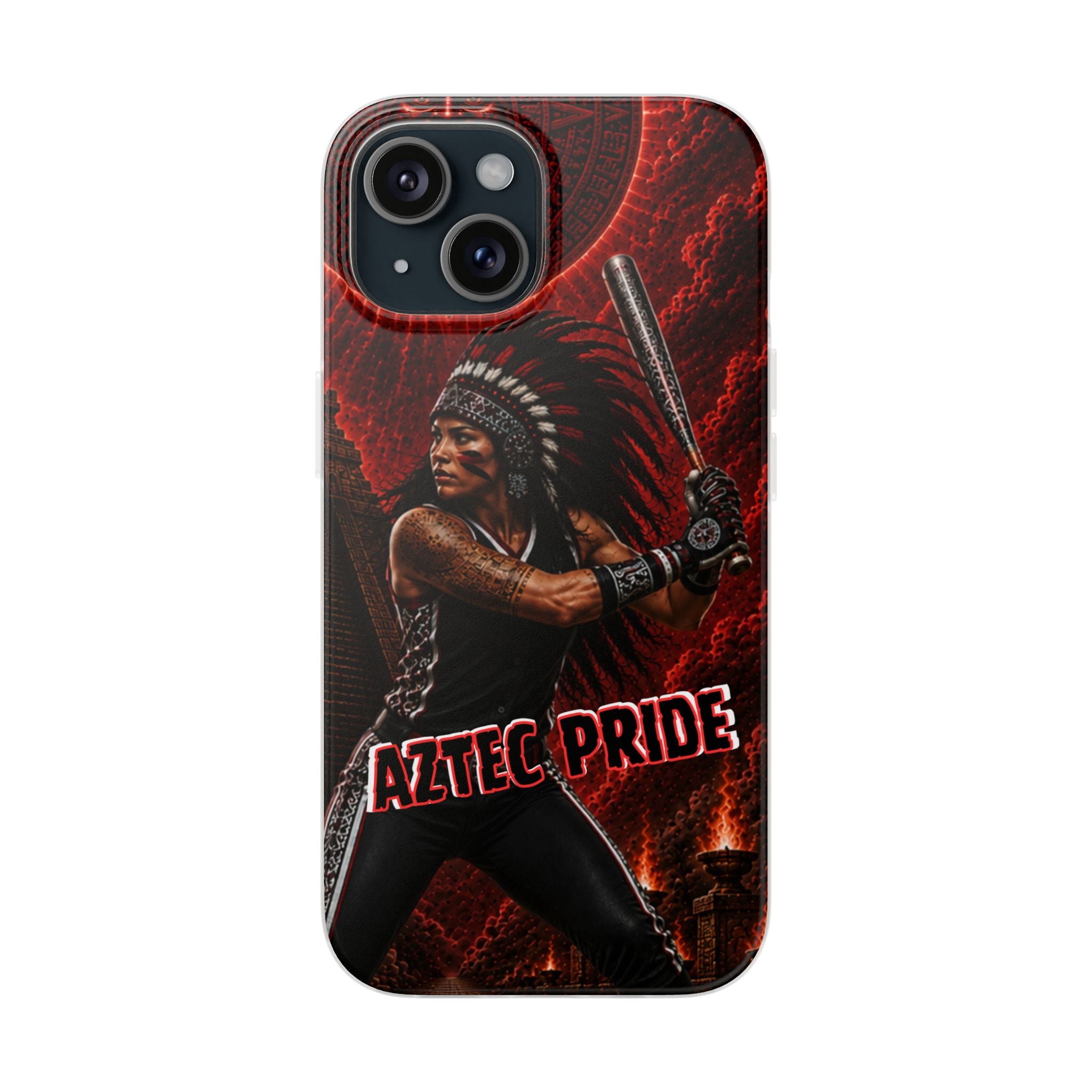 Aztec Softball Warrior – Flexi Phone Case (iPhone & Samsung • Clear TPU • Made in USA • Personalized Option)