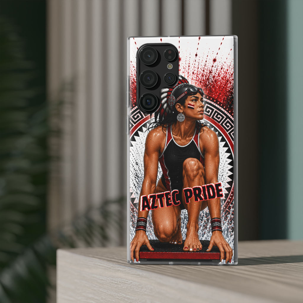 Aztec Swim & Dive Warrior – Flexi Phone Case (iPhone & Samsung • Clear TPU • Made & Shipped in the USA • 🚚 FREE USA Shipping • Personalized Option)