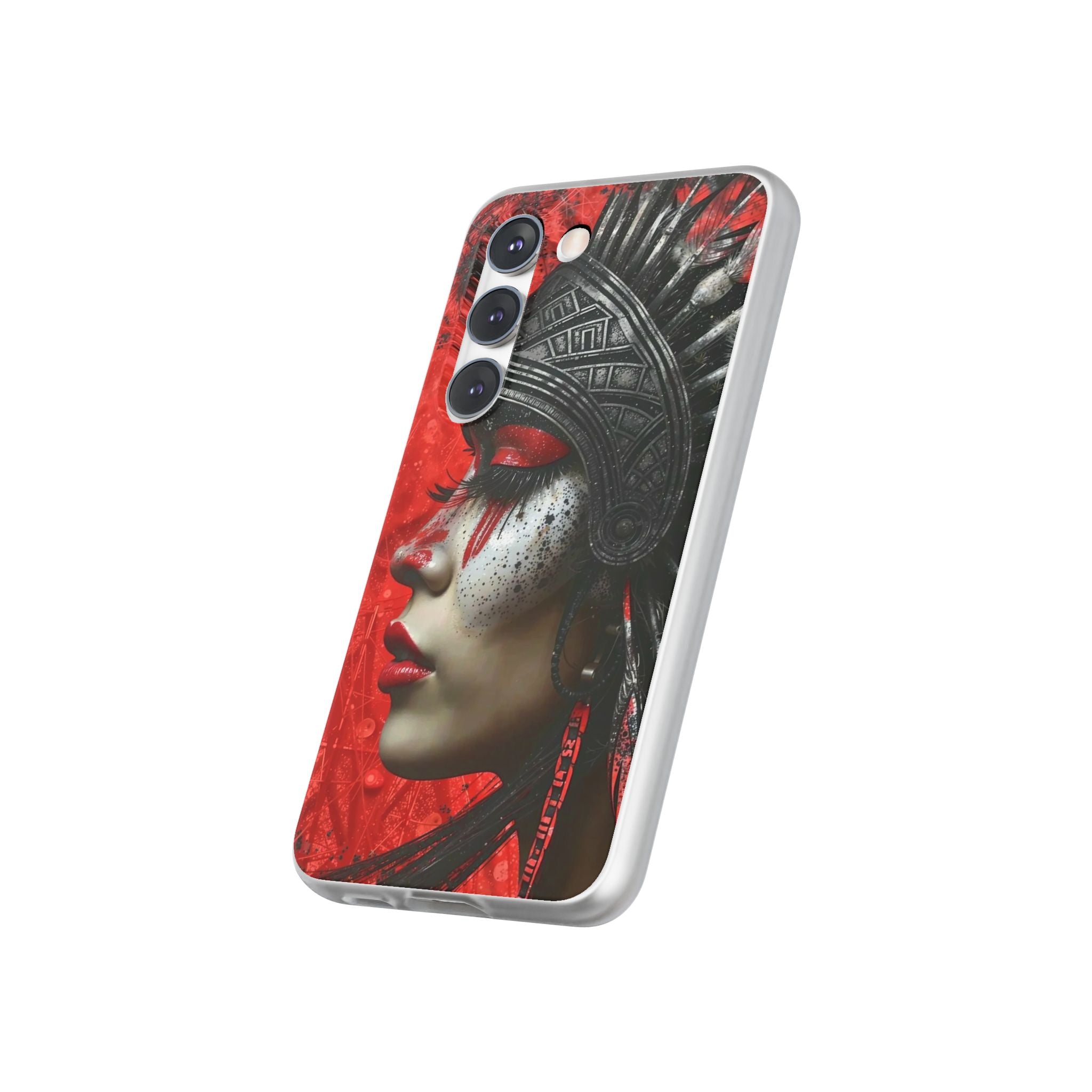 Aztec Fearless Goddess – Flexi Phone Case (iPhone & Samsung • Clear TPU • Made in USA • Personalized Option)