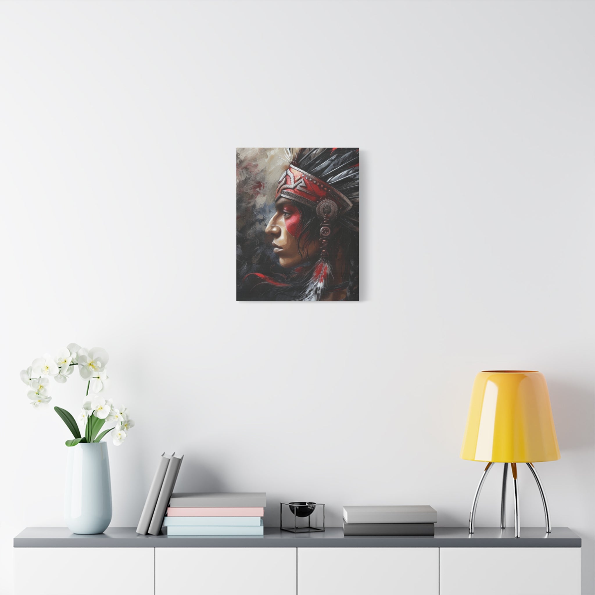 Aztec Silent Warrior – Bold Aztec Wall Art Canvas