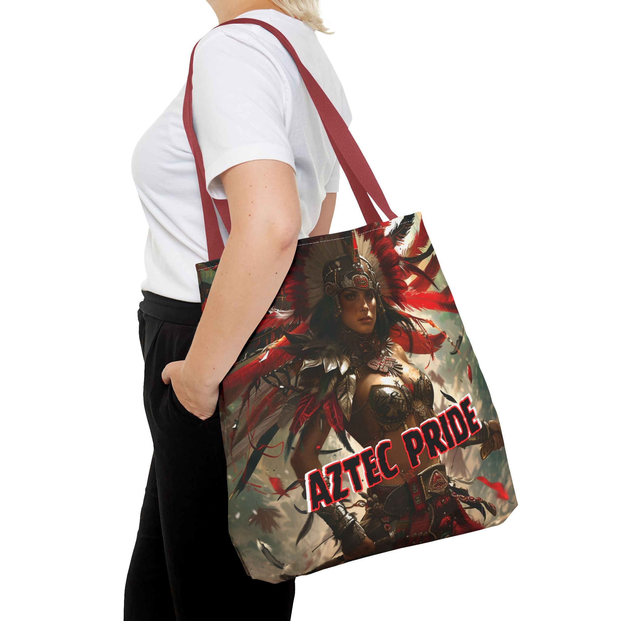 Aztec Blood Feather Goddess Tote Bag – Aztec-Inspired Reusable Shopping Bag | GringoArte