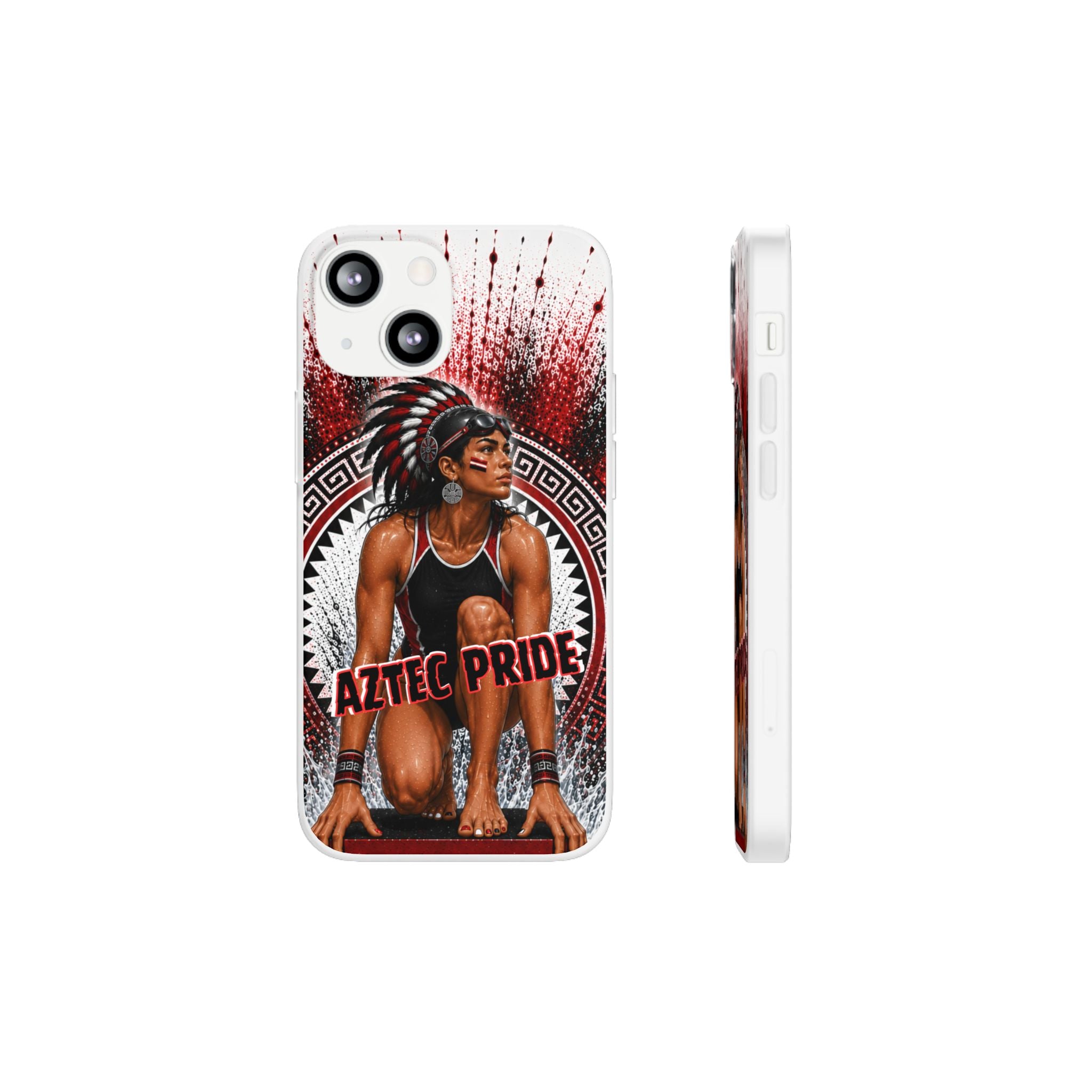 Aztec Swim & Dive Warrior – Flexi Phone Case (iPhone & Samsung • Clear TPU • Made & Shipped in the USA • 🚚 FREE USA Shipping • Personalized Option)