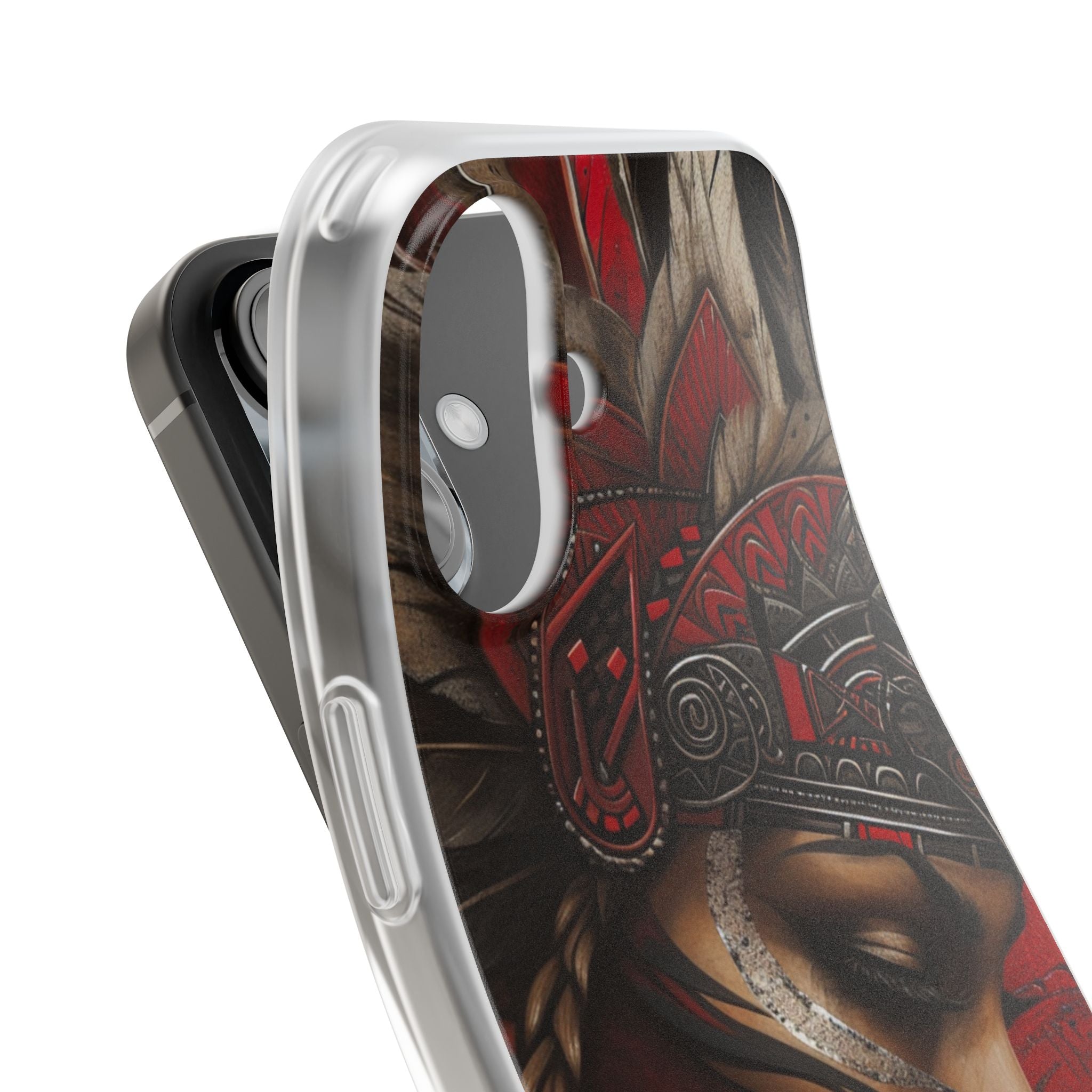 Aztec Sun Goddess – Flexi Phone Case (iPhone & Samsung • Clear TPU • Made in USA • Personalized Option)