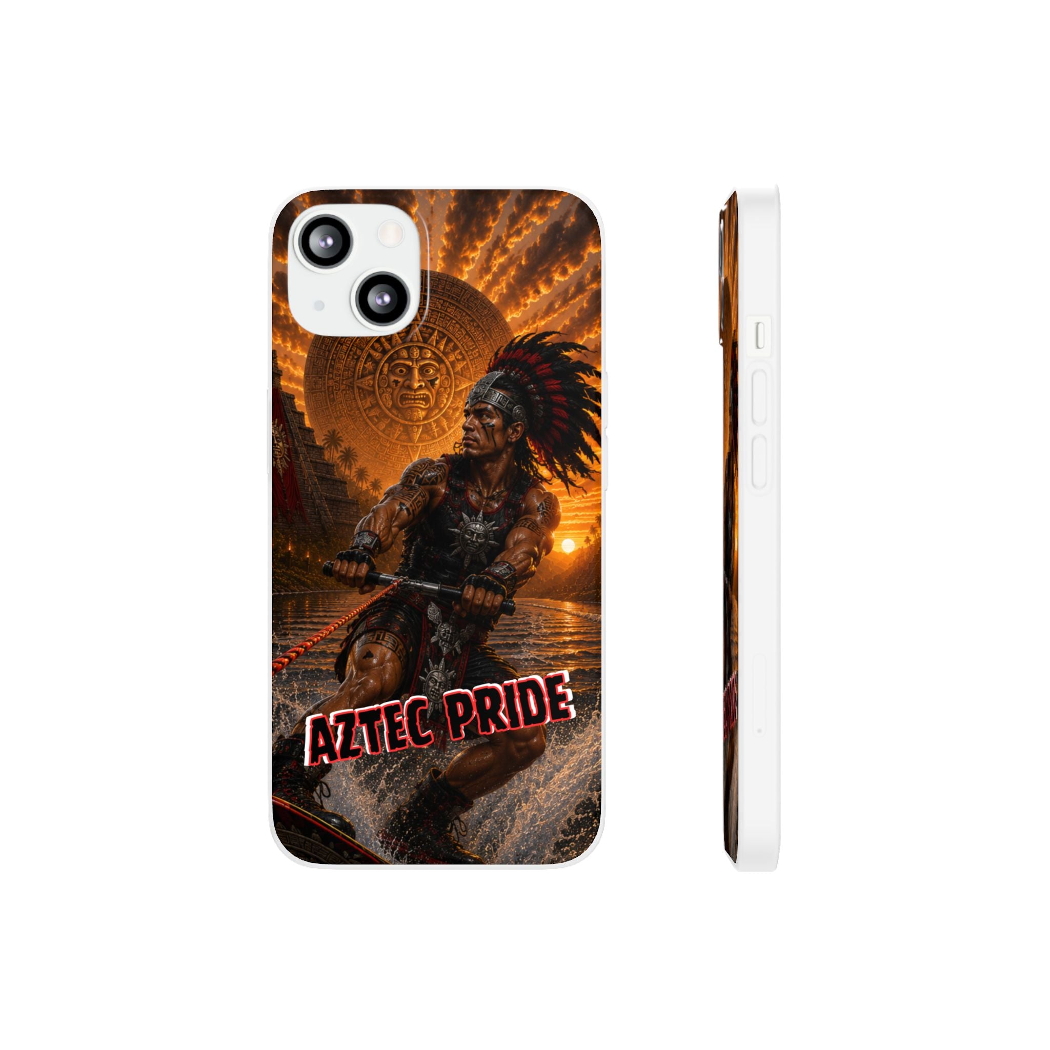 Aztec Wakeboard Male Warrior – Flexi Phone Case (iPhone & Samsung • Clear TPU • Made & Shipped in the USA • 🚚 FREE USA Shipping • Personalized Option)