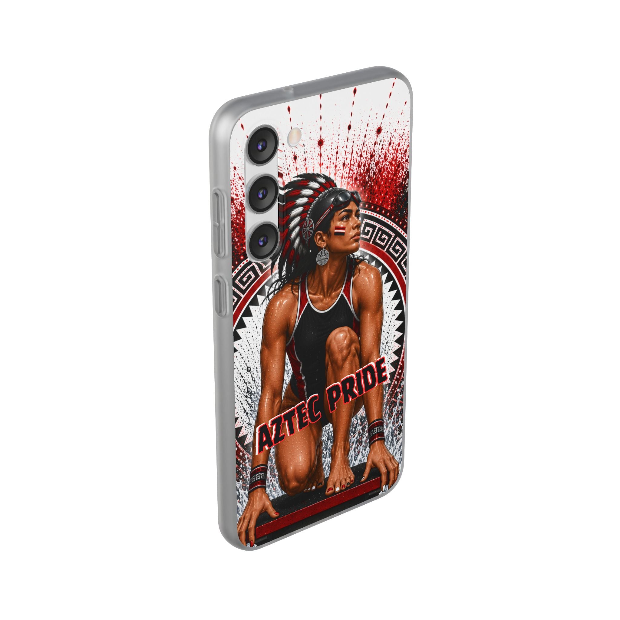 Aztec Swim & Dive Warrior – Flexi Phone Case (iPhone & Samsung • Clear TPU • Made & Shipped in the USA • 🚚 FREE USA Shipping • Personalized Option)