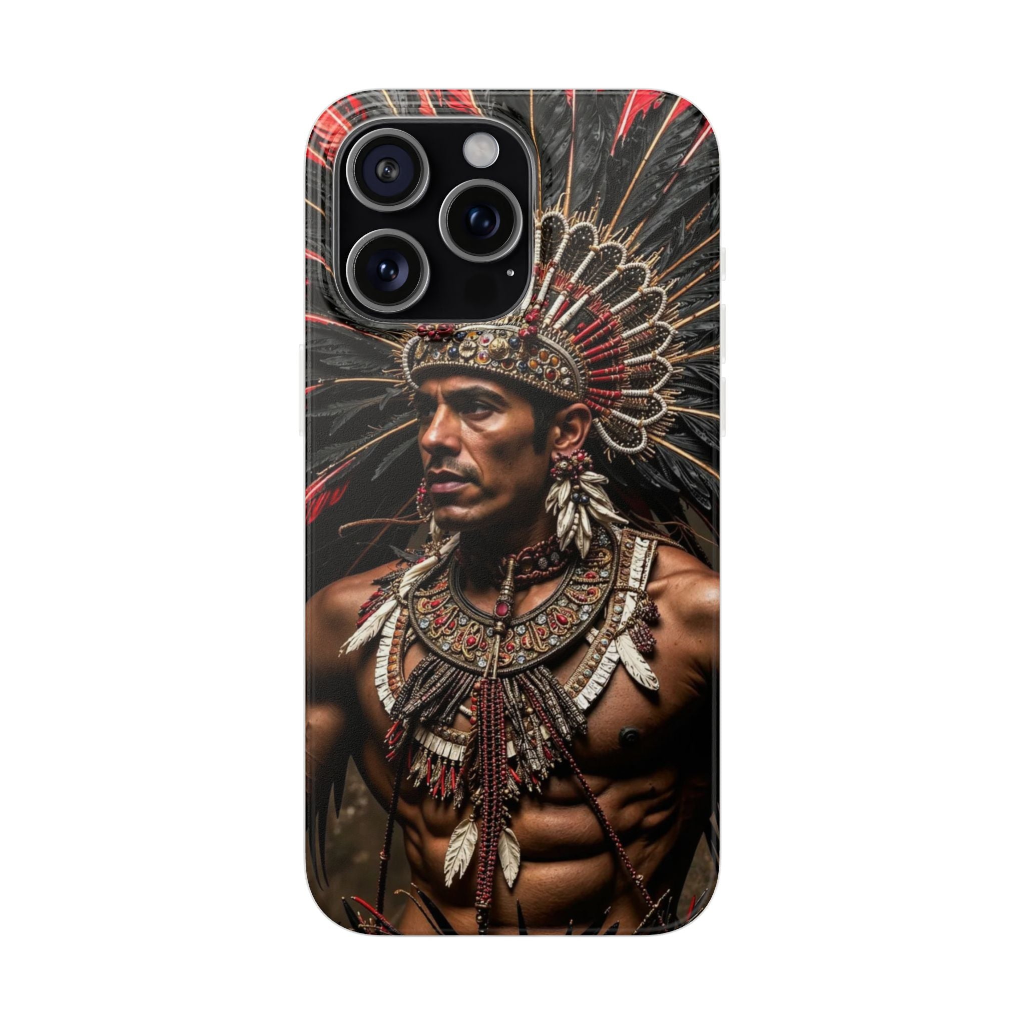 Aztec Sun Guardian – Flexi Phone Case (iPhone & Samsung • Clear TPU • Made in USA • Personalized Option)