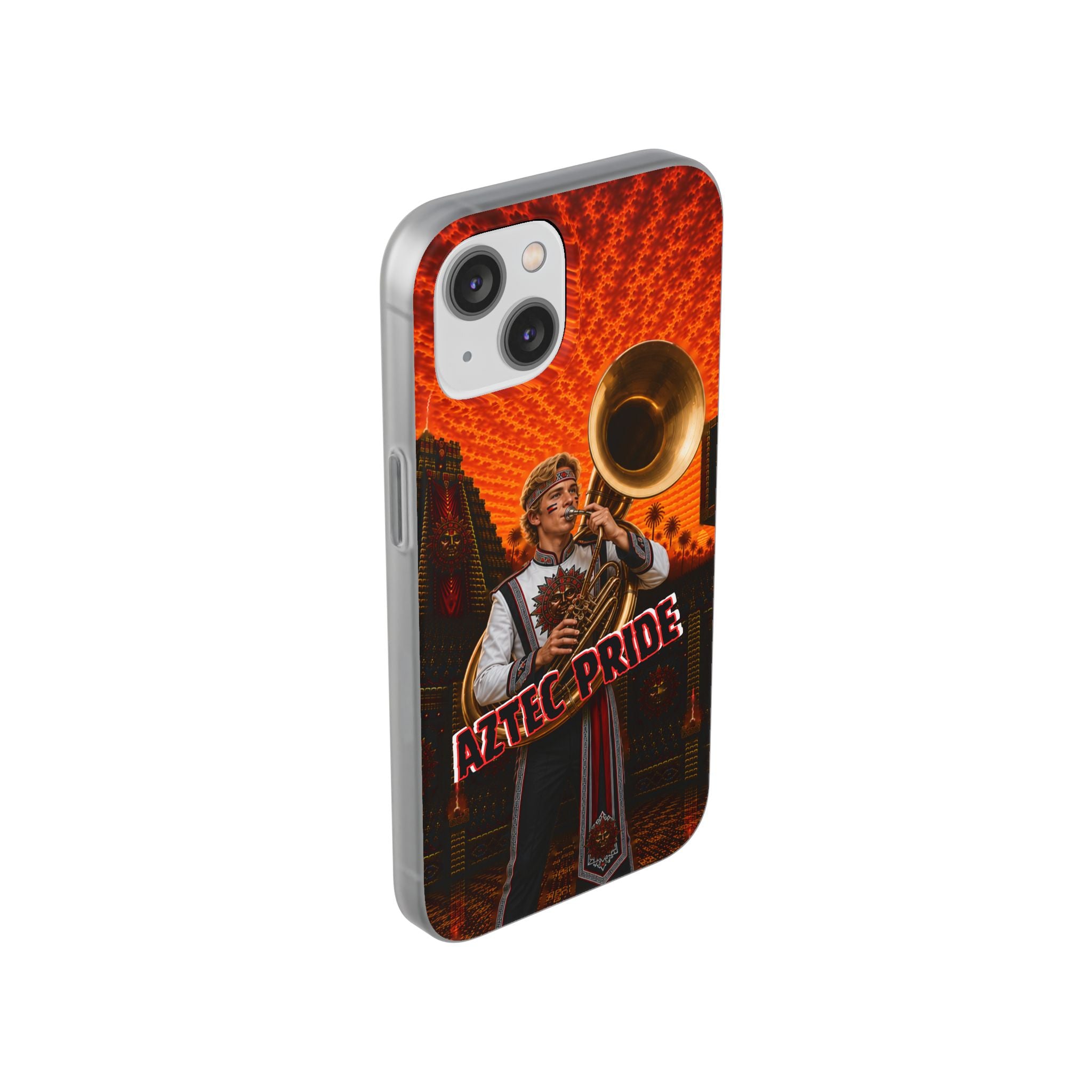 Aztec Band Warrior – Flexi Phone Case (iPhone & Samsung • Clear TPU • Made & Shipped in the USA • 🚚 FREE USA Shipping • Personalized Option)